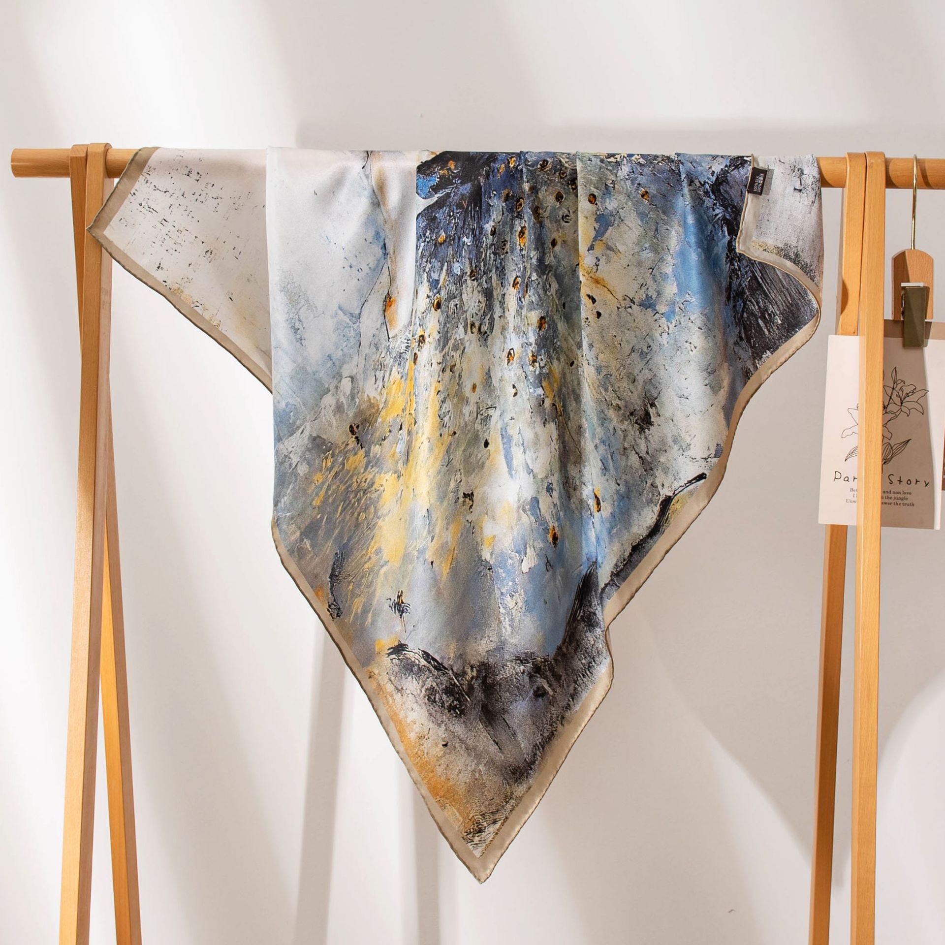 The Mulberry Silk Square Scarf with Printed Design - Image 2