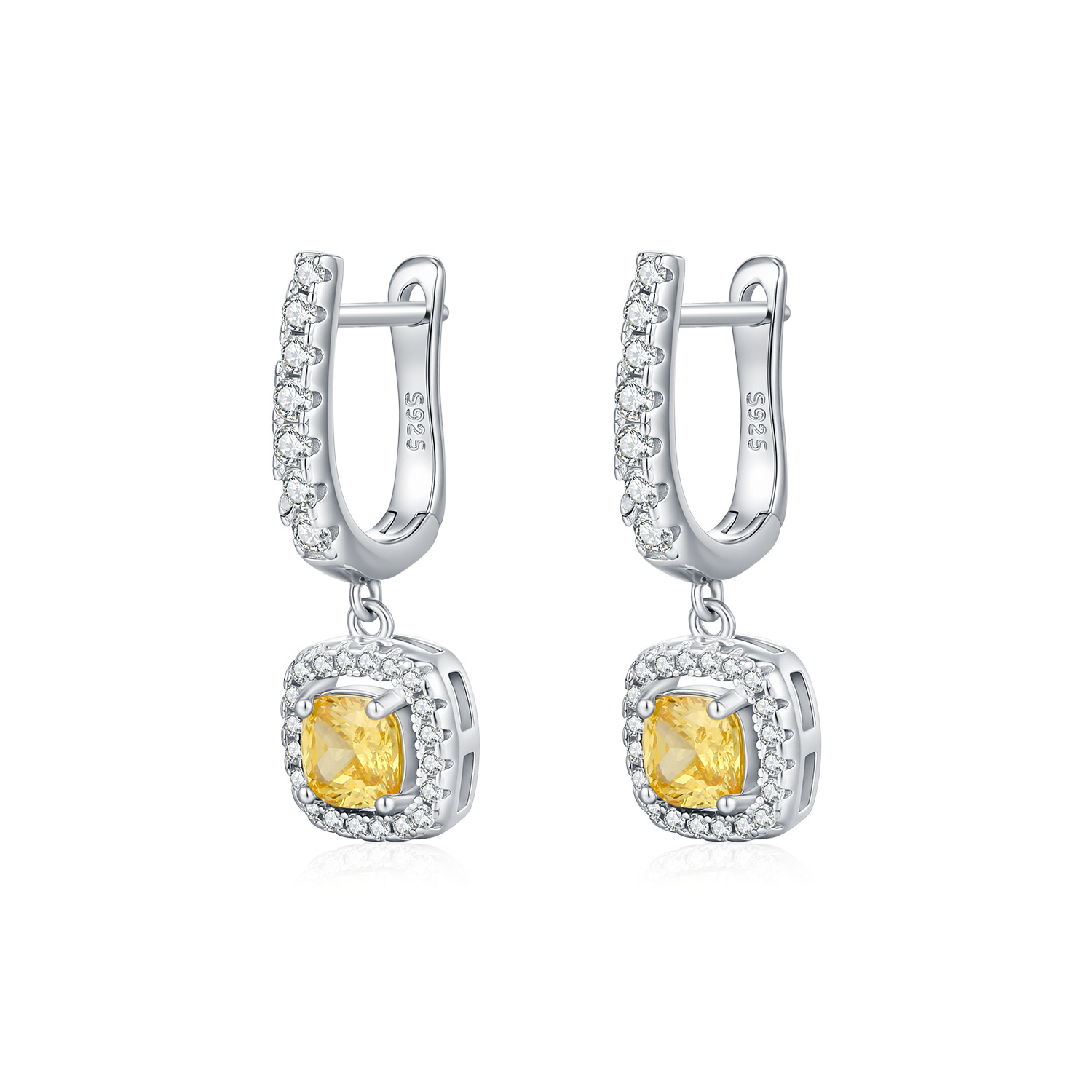 The Sterling Silver Full Diamond Square Candy Ear Cuff - Image 5