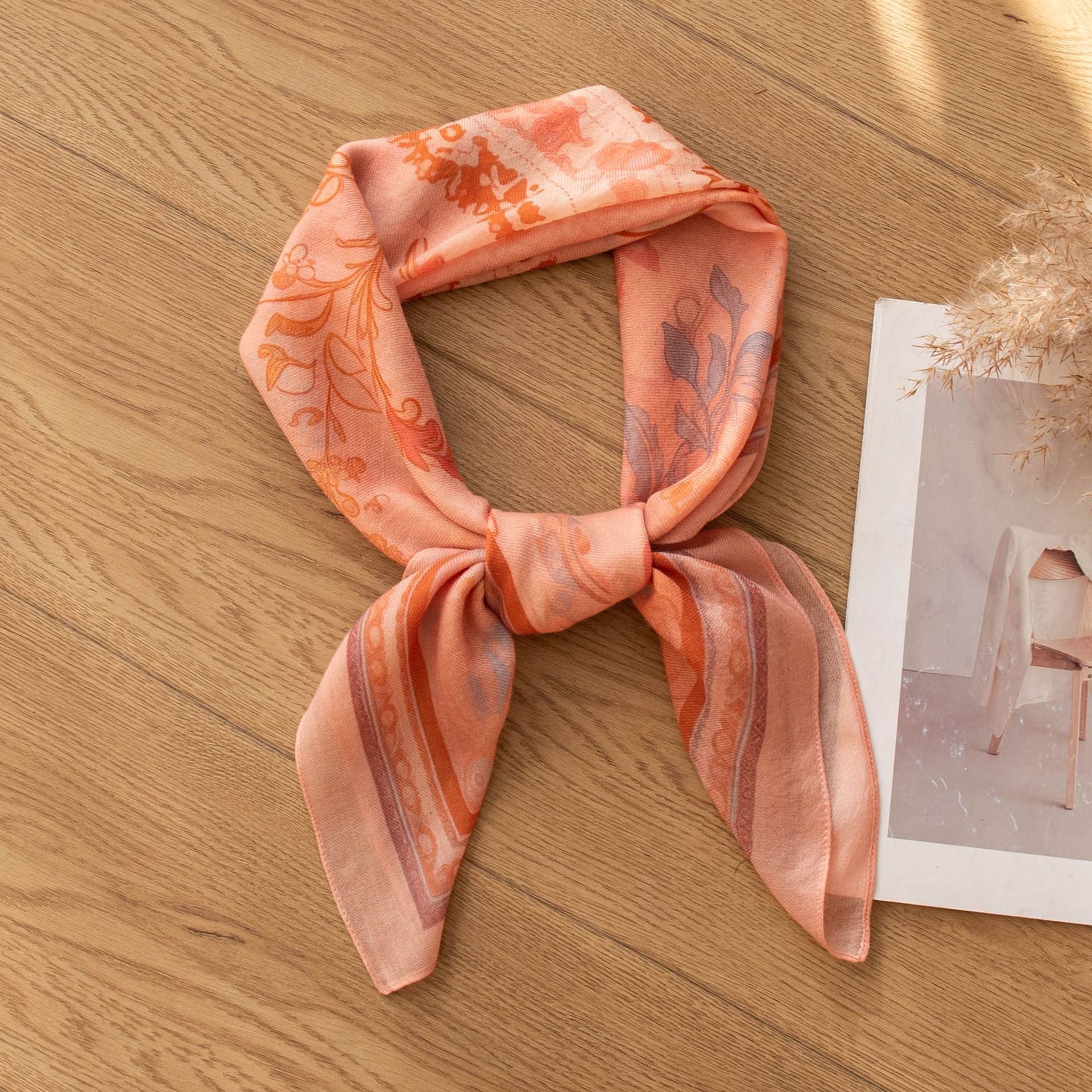 The Water-Soluble Wool Printed Square Scarf