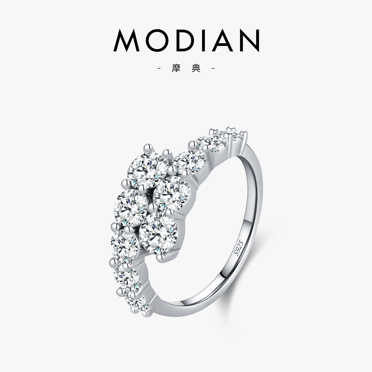 The S925 Sterling Silver Stackable Diamond Ring