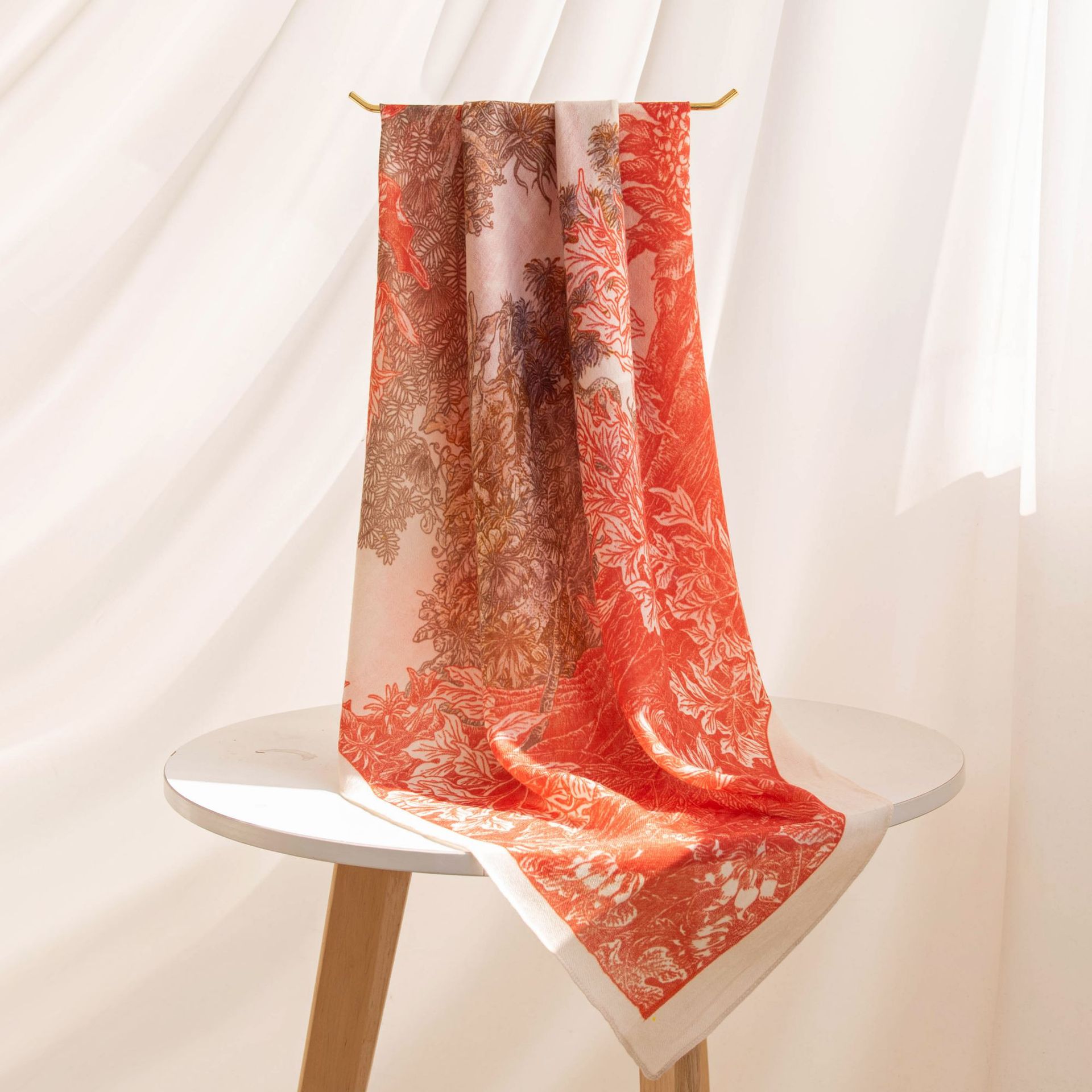 The Water-Soluble Wool Printed Scarf - Image 3