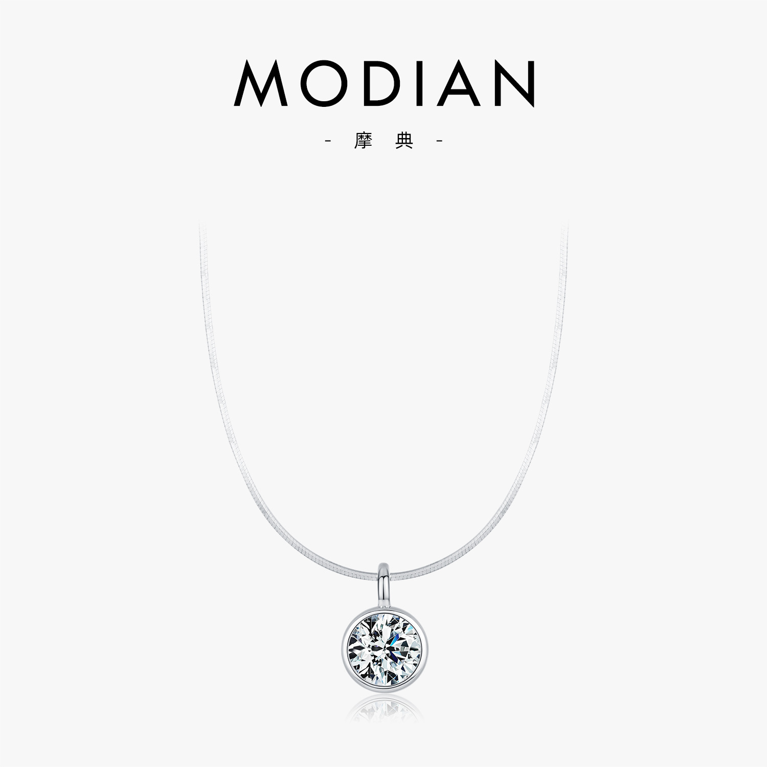 The S925 Silver Bubble Single Diamond Collarbone Necklace