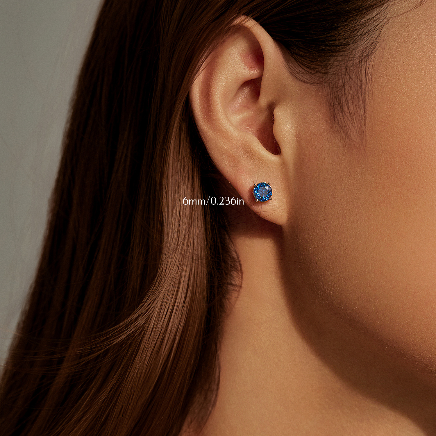 The S925 Sterling Silver Blue Rose Cut Simulated Diamond Earrings - Image 3