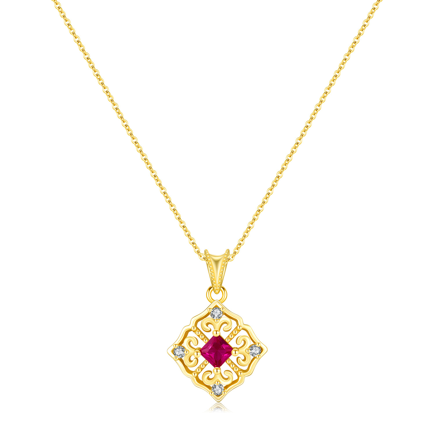 The S925 Sterling Silver Vintage Diamond Necklace - Image 5