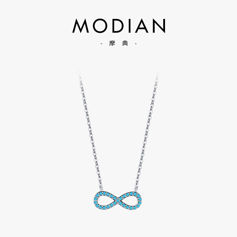 The S925 Silver Infinity Symbol Turquoise Choker