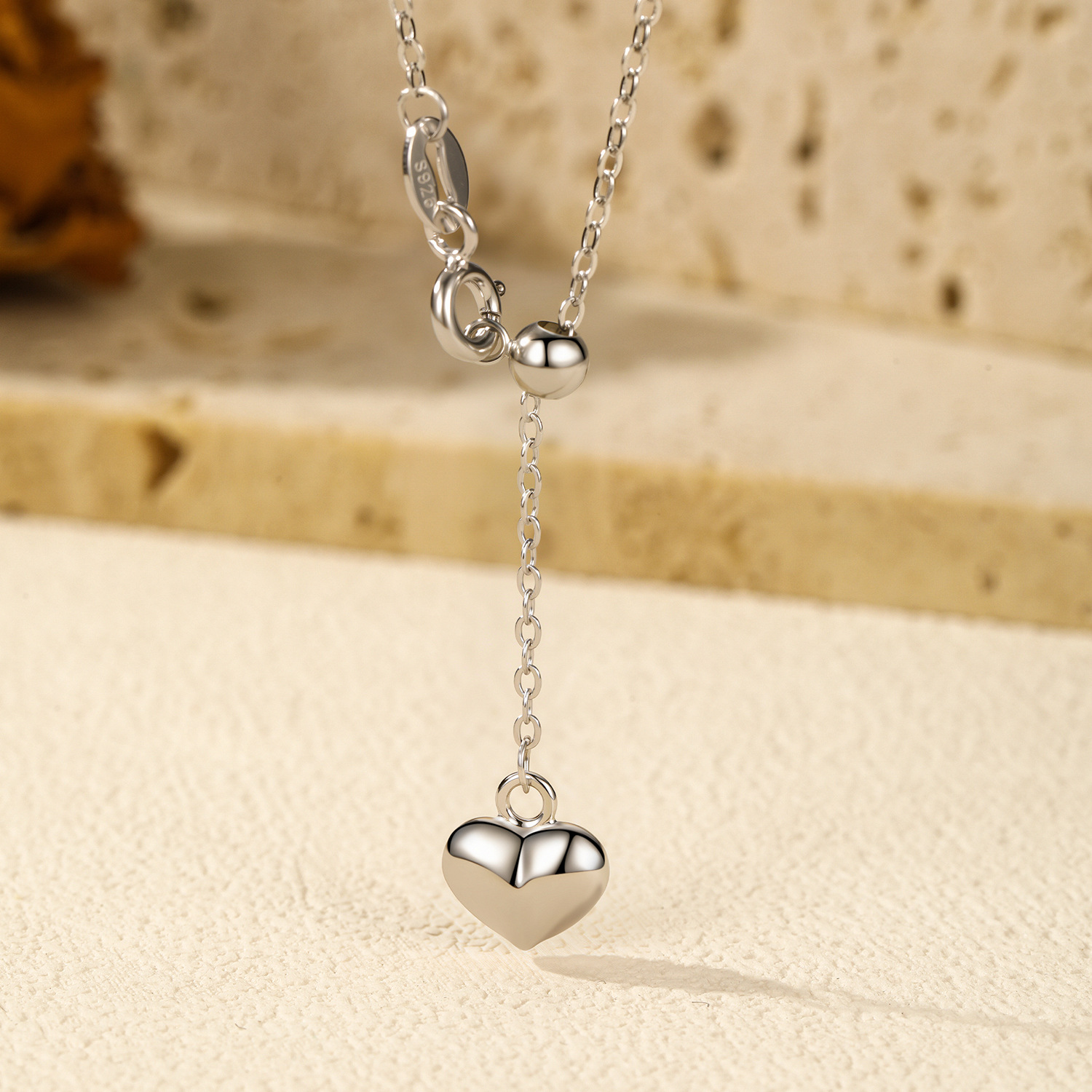 The S925 Sterling Silver Heart Pendant Y-Necklace - Image 4