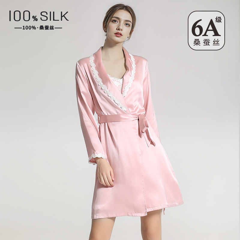 The 19 Momme 100% Mulberry Silk Morning Robe