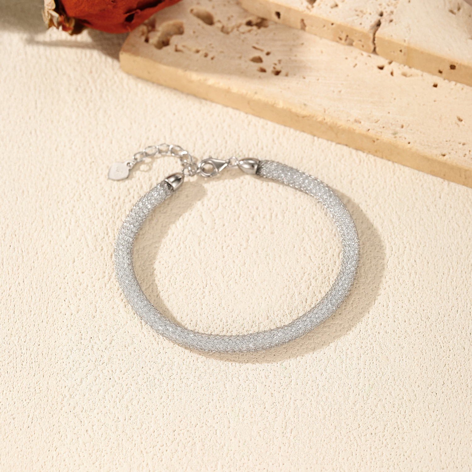 The S925 Sterling Silver Woven Mesh Bracelet - Image 4