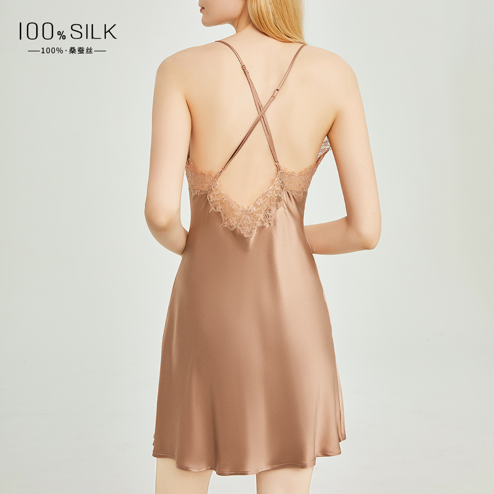 The 19 Momme 100% Mulberry Silk Robe with Slip Dress - Image 3