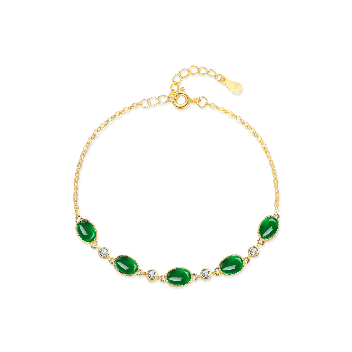 The S925 Sterling Silver Emerald Sugar Tower Bracelet - Image 5