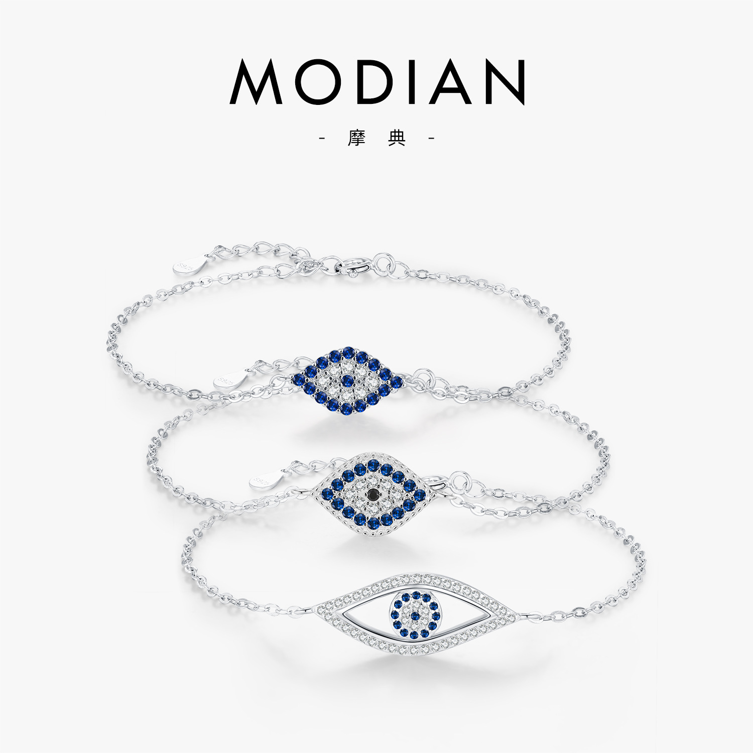 The S925 Sterling Silver Eye Design Bracelet