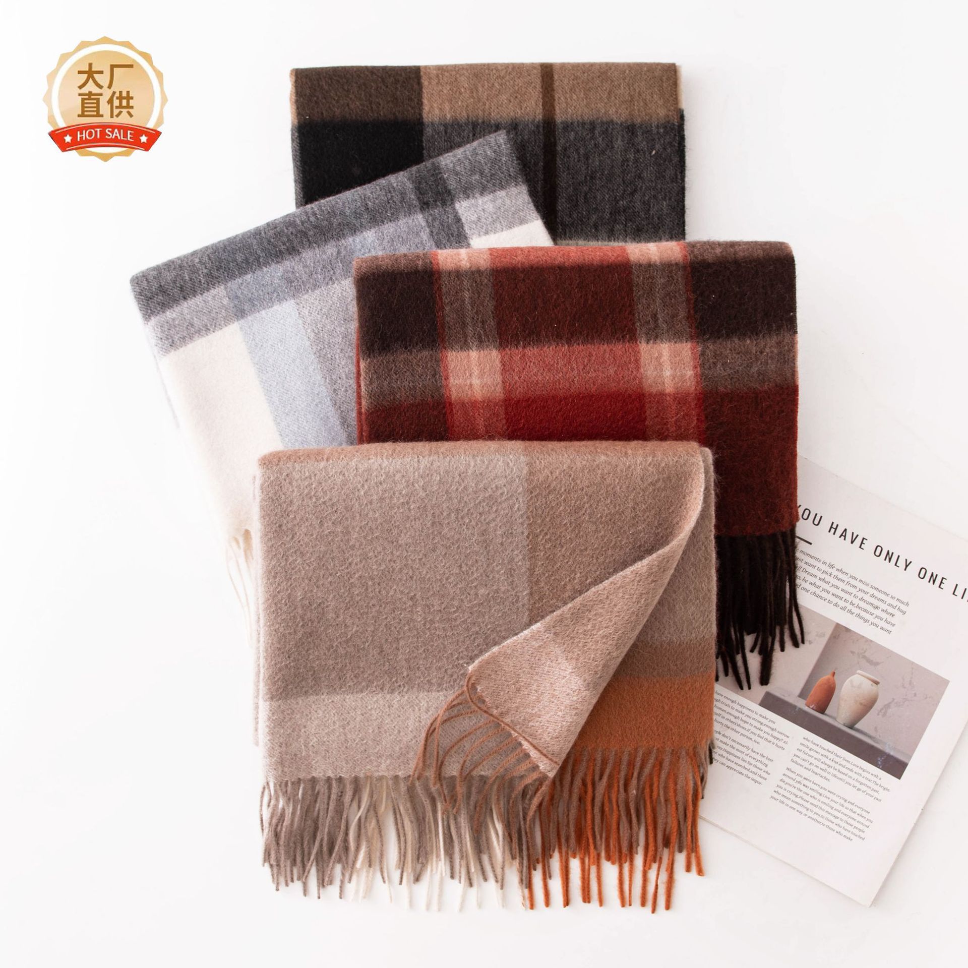 The Cashmere Plaid Scarf Shawl