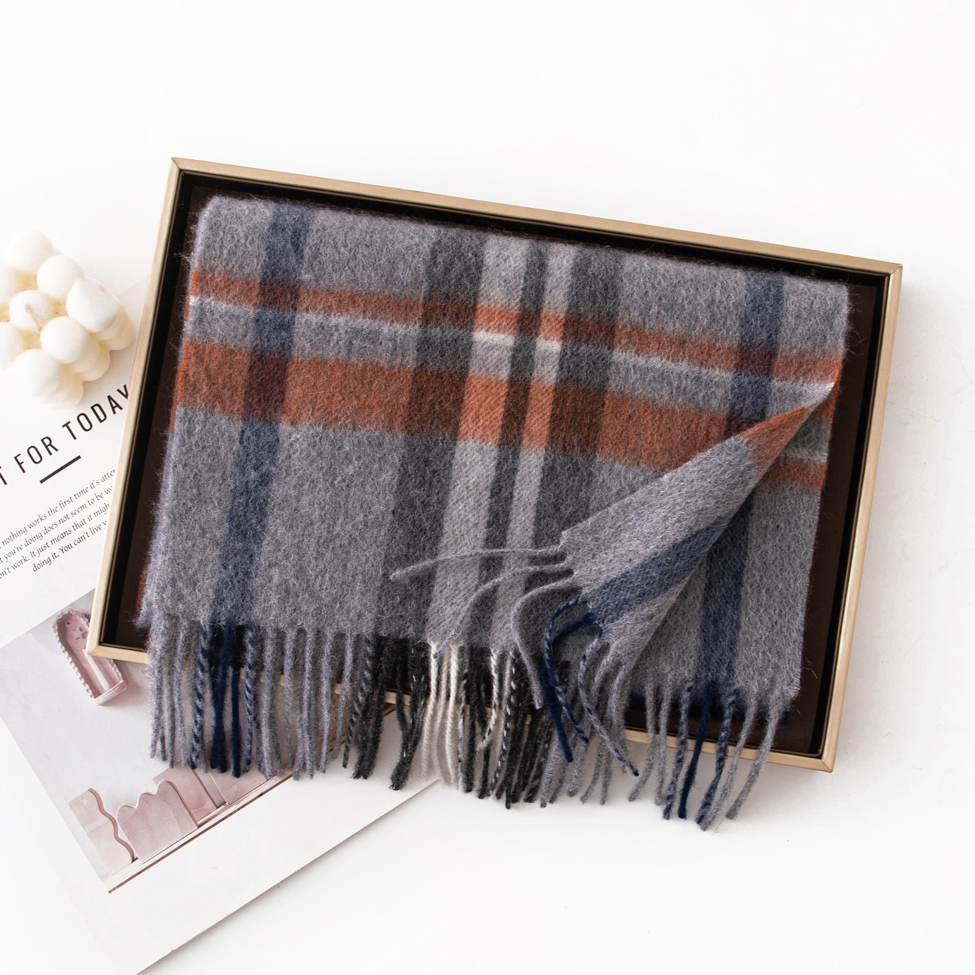 The Pure Cashmere Plaid Shawl Wrap