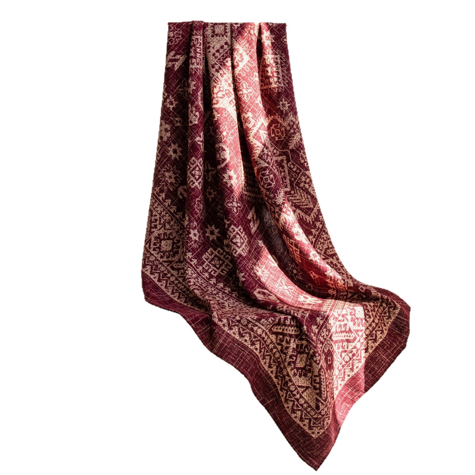 The Double-Sided Silk Wool Scarf with Cultural Pattern - Image 5