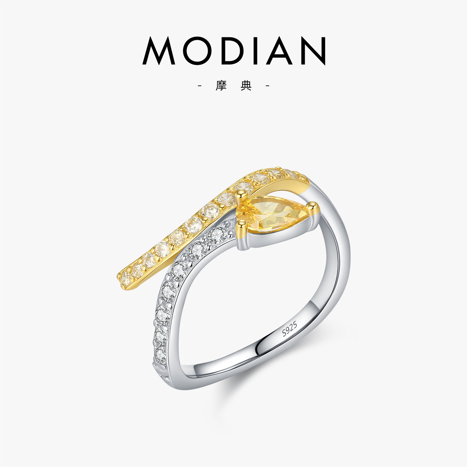The S925 Sterling Silver Snake Rhinestone Ring