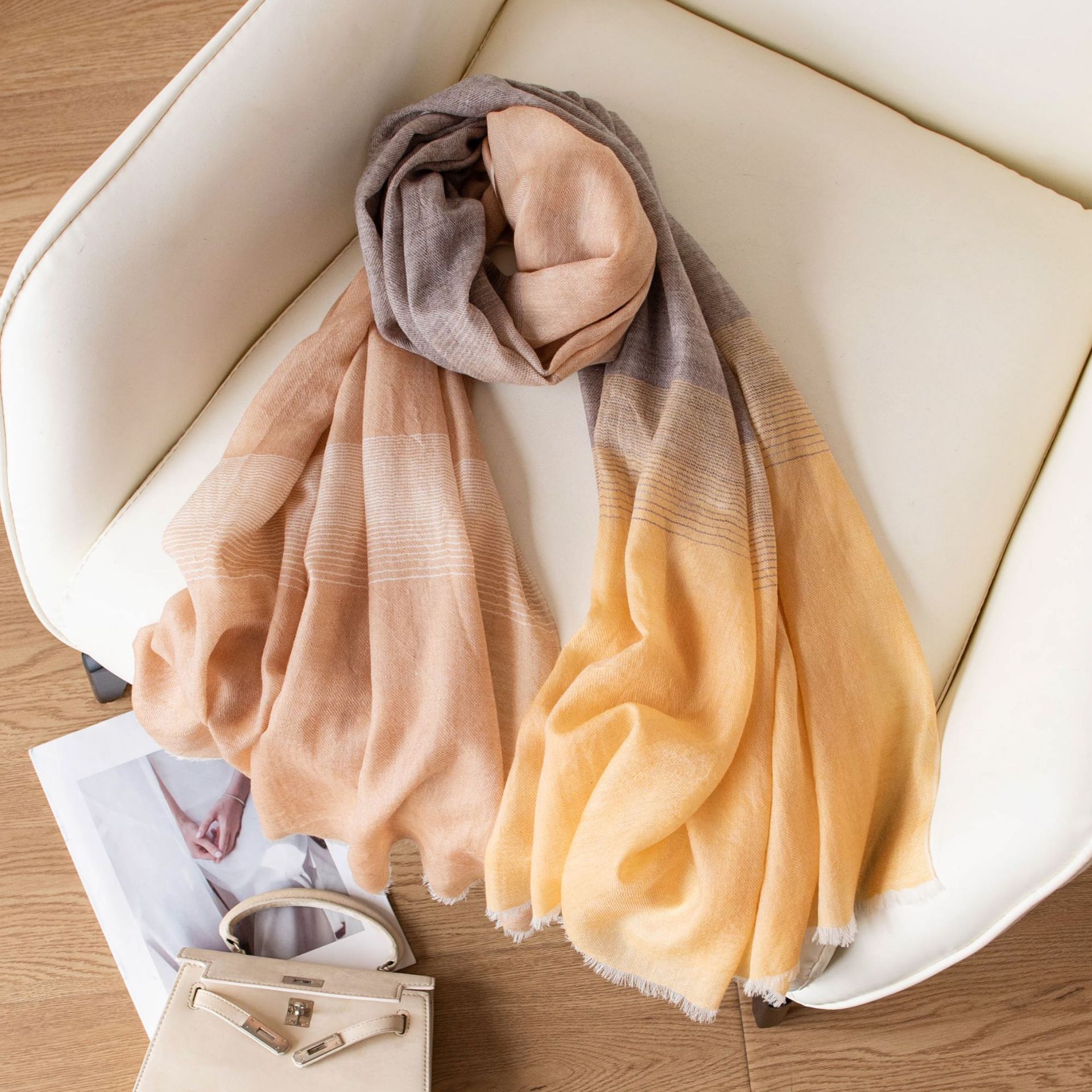 The Gradient 100% Wool Lightweight Shawl - Image 2