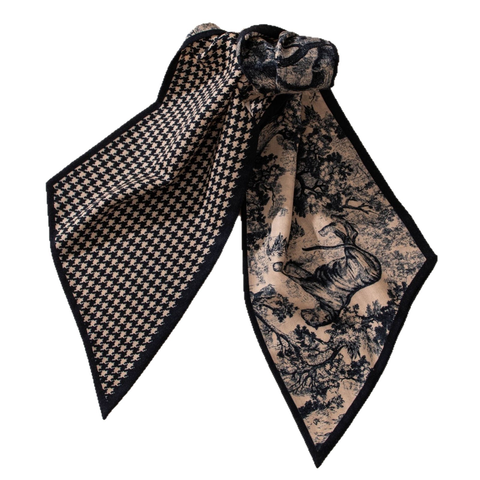 The Houndstooth Print Silk Wool Shawl Wrap - Image 5