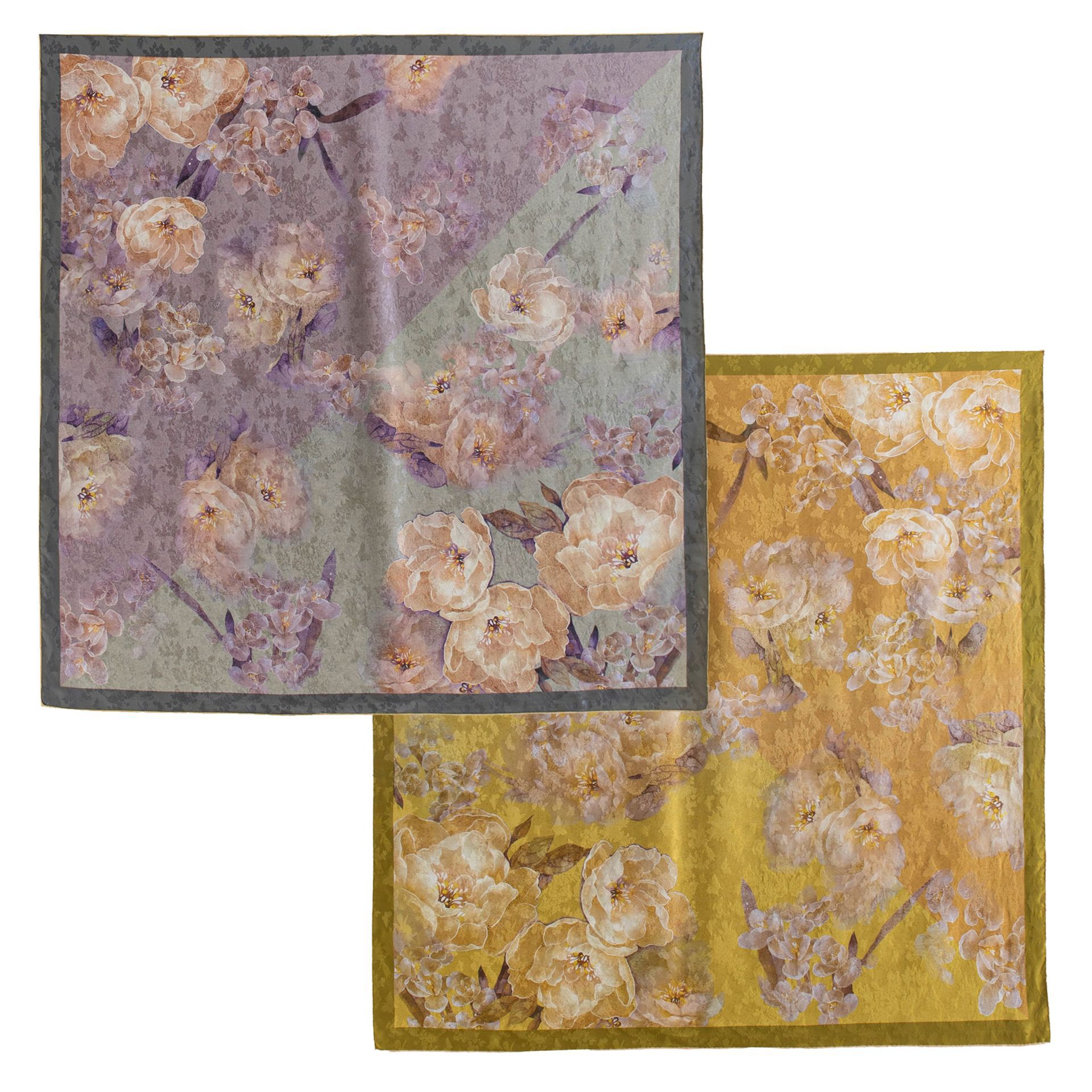 The Double-Sided Silk Shawl with Floral Print - Image 5