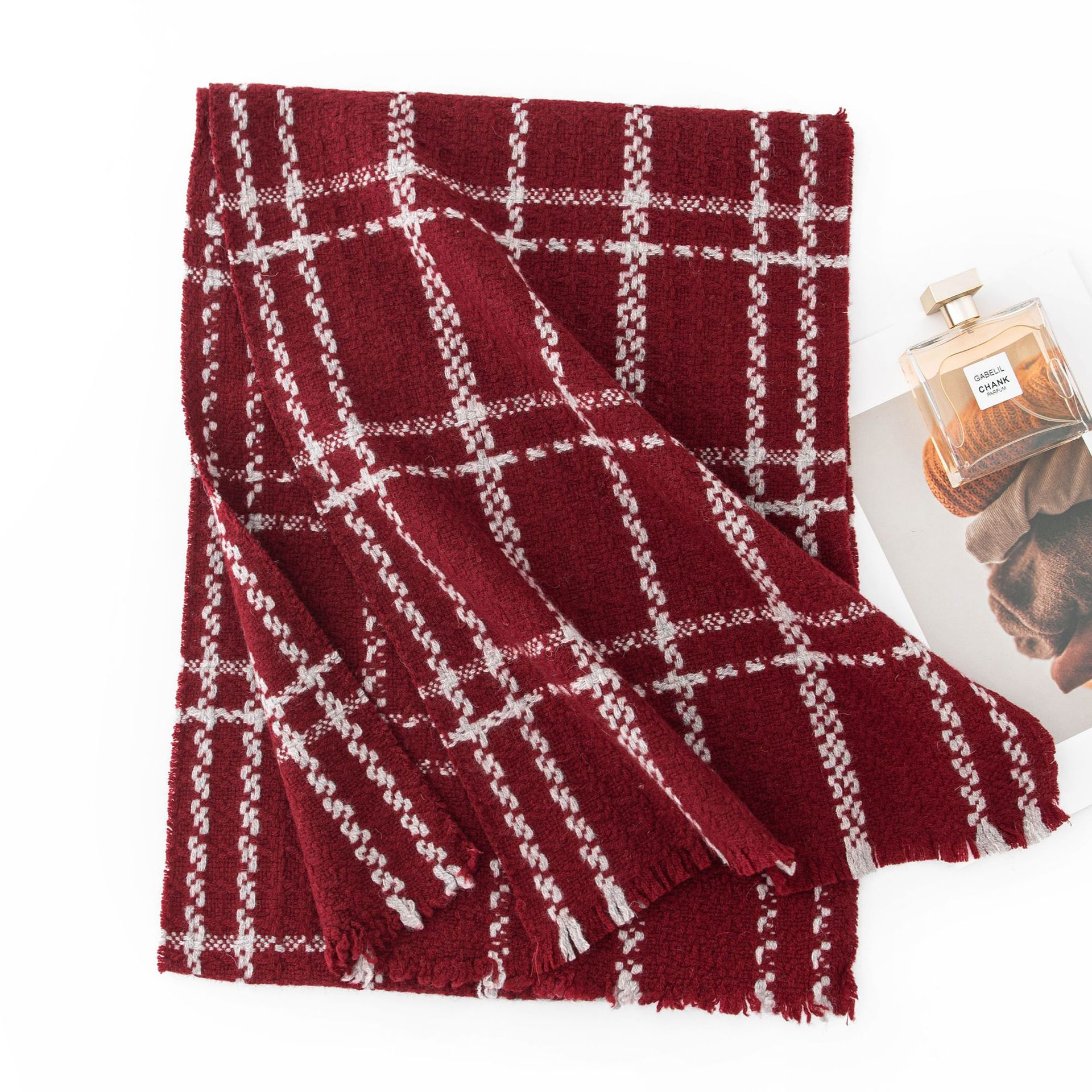FHY24-7046-1 Woven Texture Red Plaid