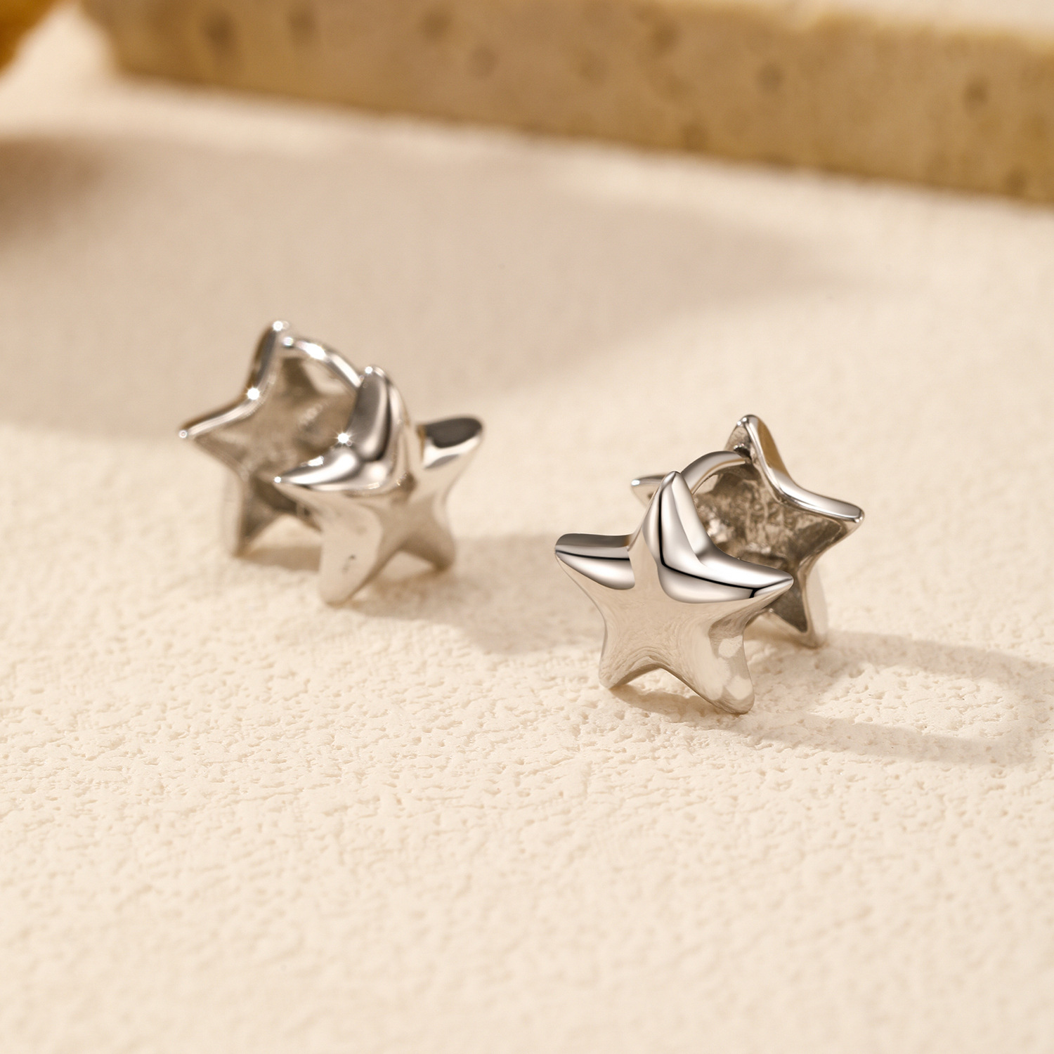 The S925 Silver Double-Sided Star Earrings - Image 4