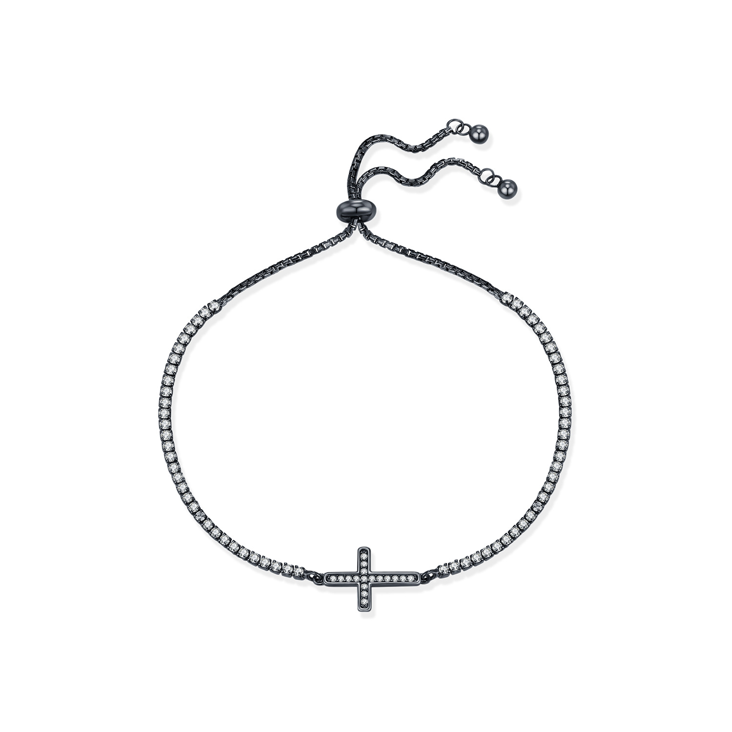 The Sterling Silver Adjustable Cross Bracelet - Image 4