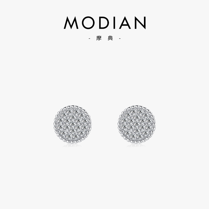 The S925 Sterling Silver Micro-Set Simulated Diamond Round Stud Earrings