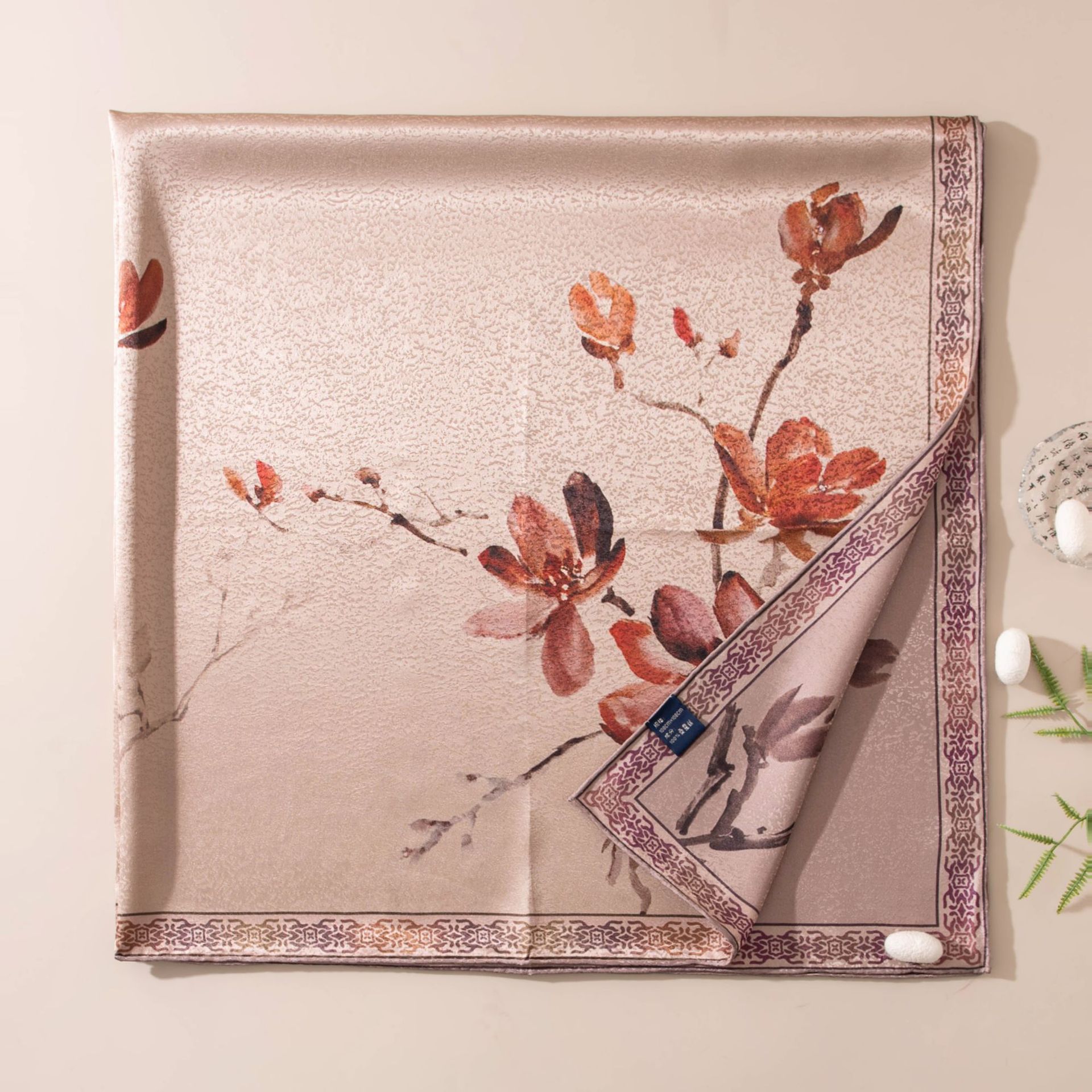 The Double-Sided Printed Mulberry Silk Wrap - Image 4