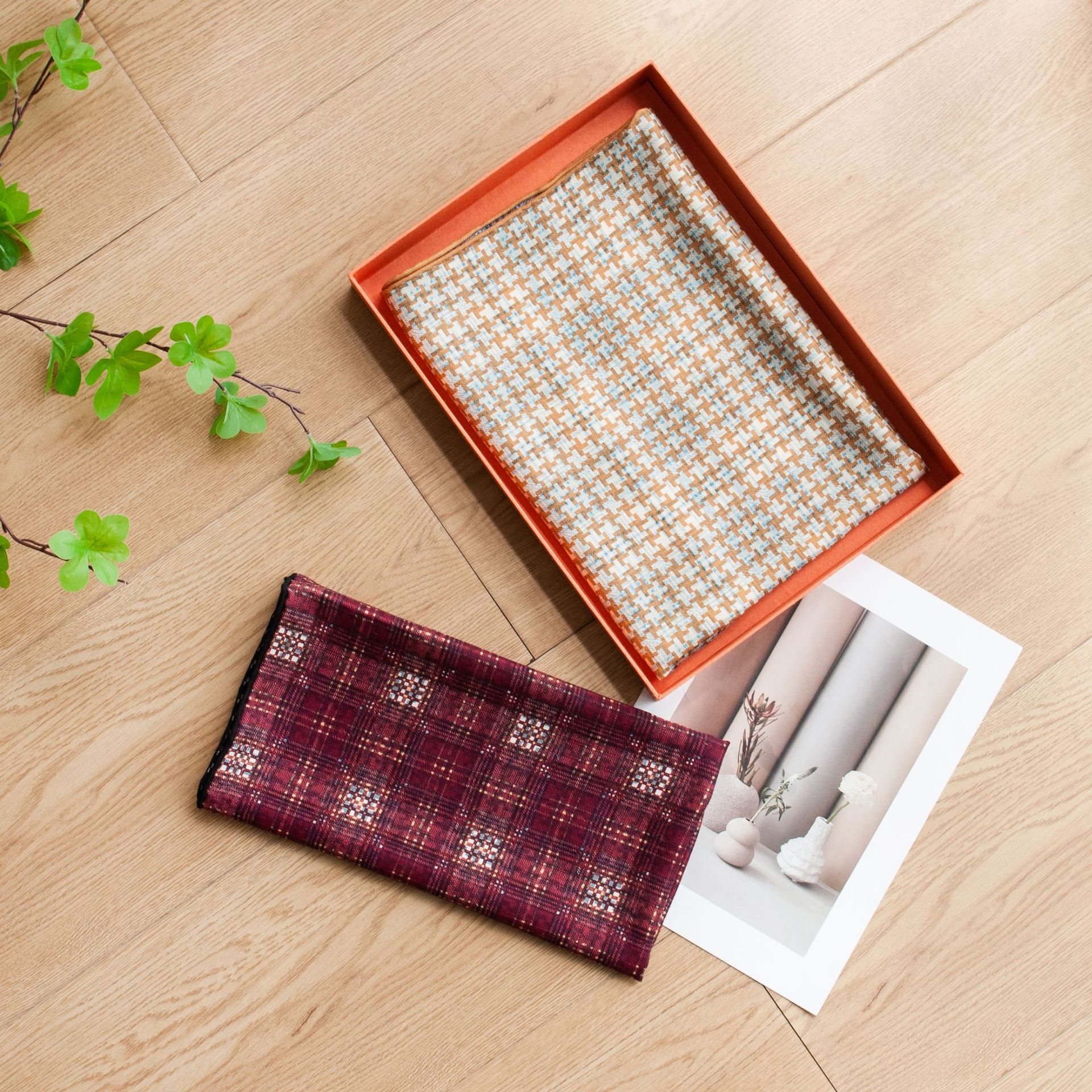 The Houndstooth Silk Wool Reversible Neck Scarf - Image 3