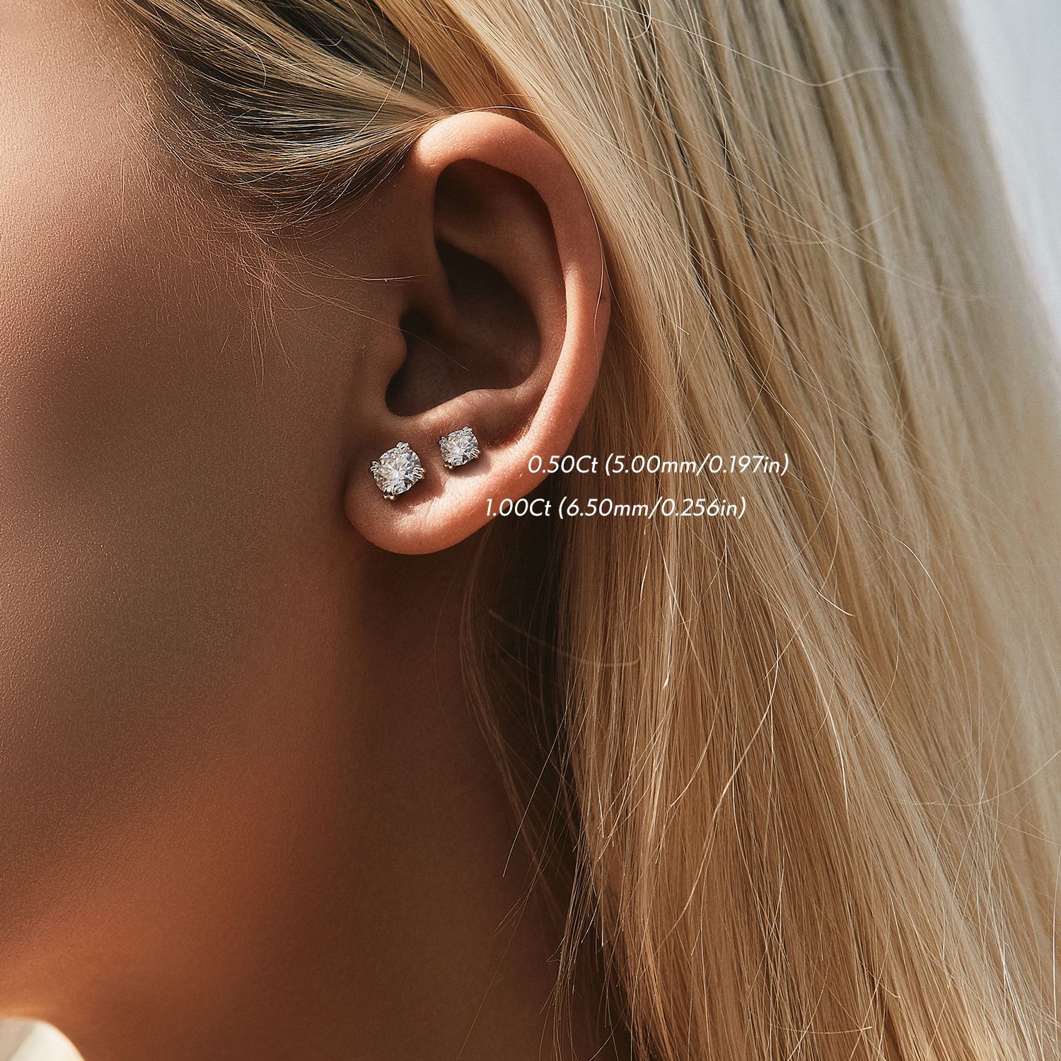 The 1 Carat Moissanite S925 Sterling Silver Stud Earrings - Image 2
