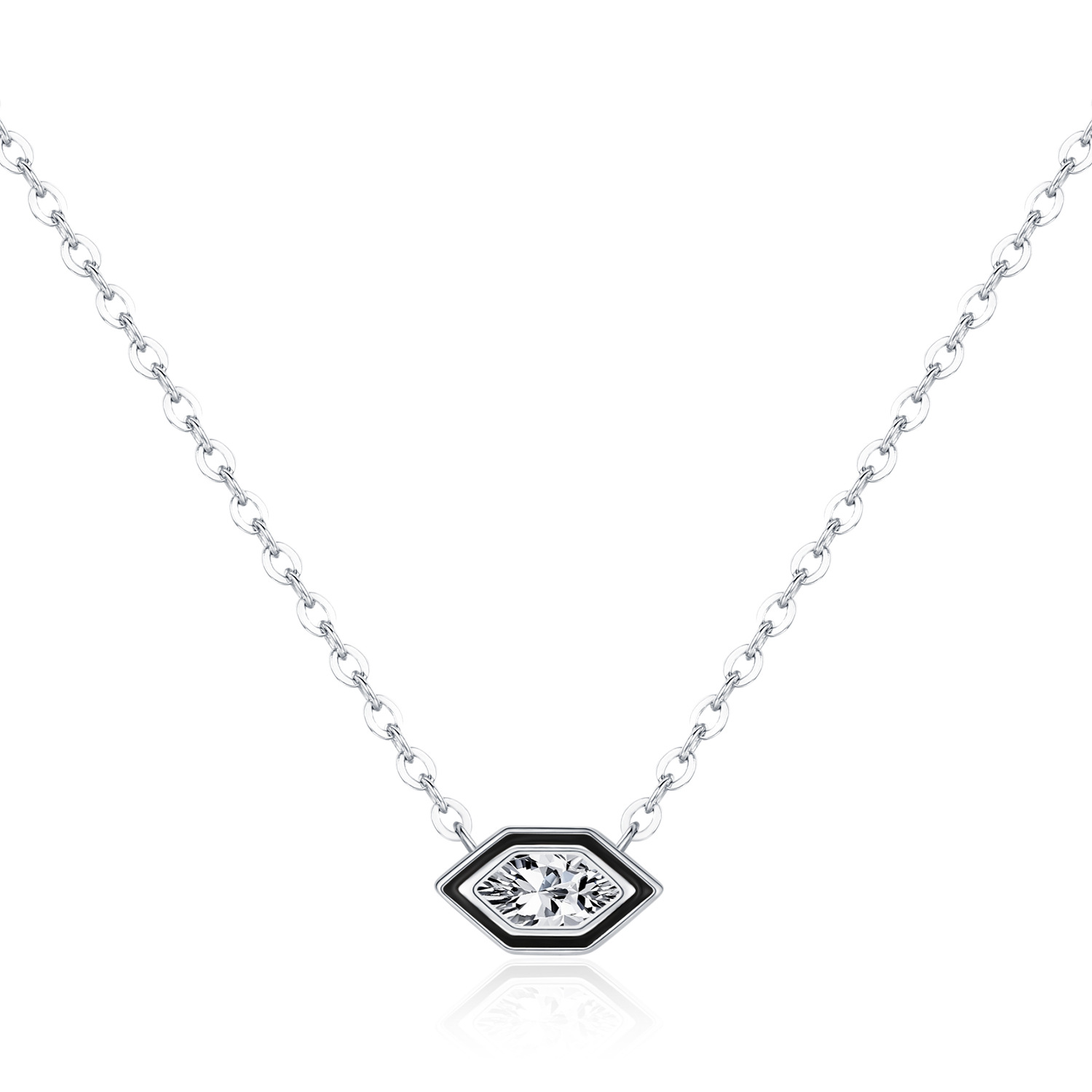 The S925 Silver Geometric Hexagon Pendant Necklace - Image 5