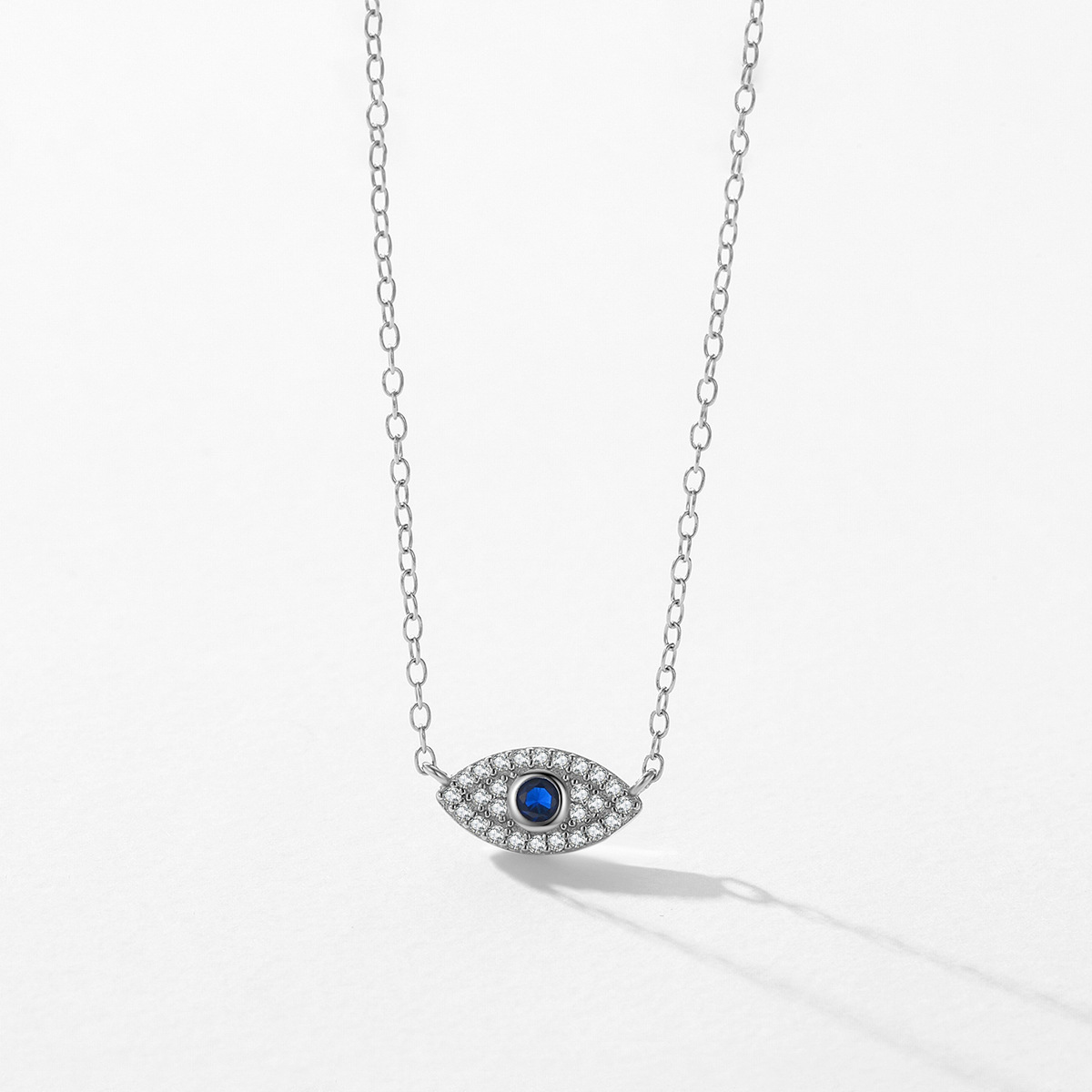 The 925 Sterling Silver Evil Eye Collarbone Chain - Image 4