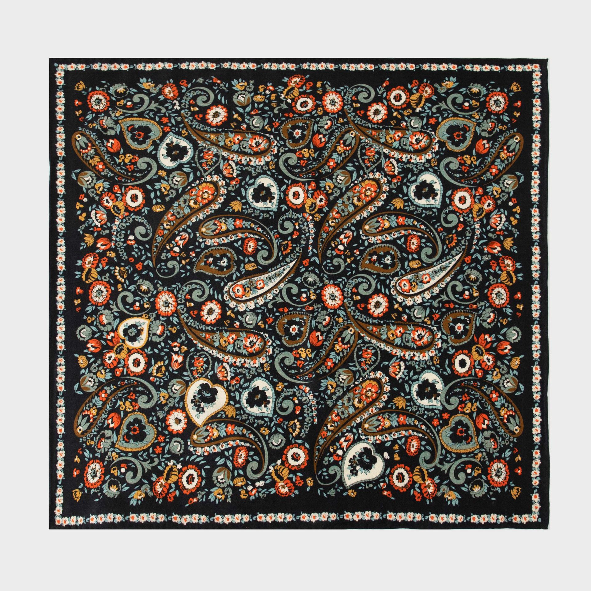 FHZ24-9373-1 Double-sided Paisley Floral Scarf