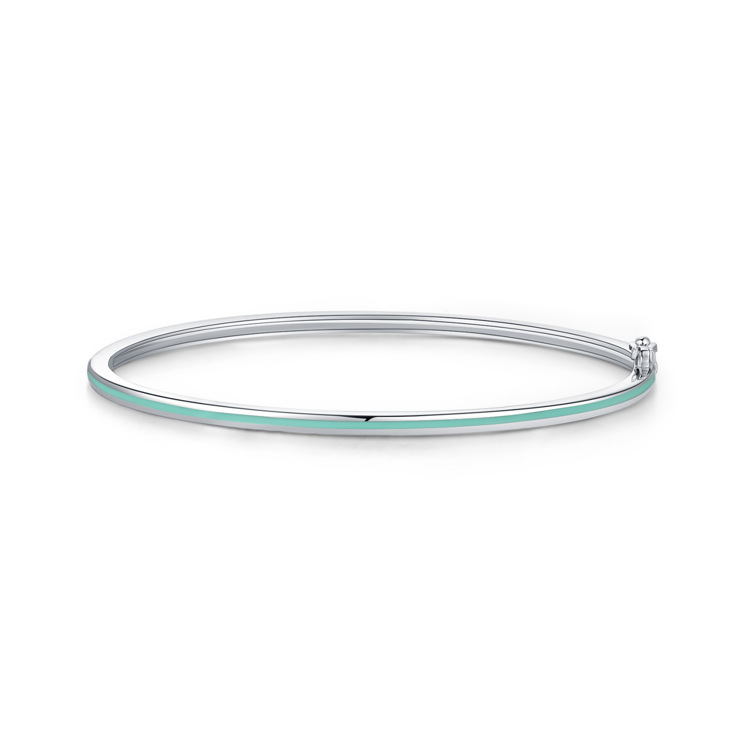 The S925 Silver Mint Green Stackable Bracelet - Image 5
