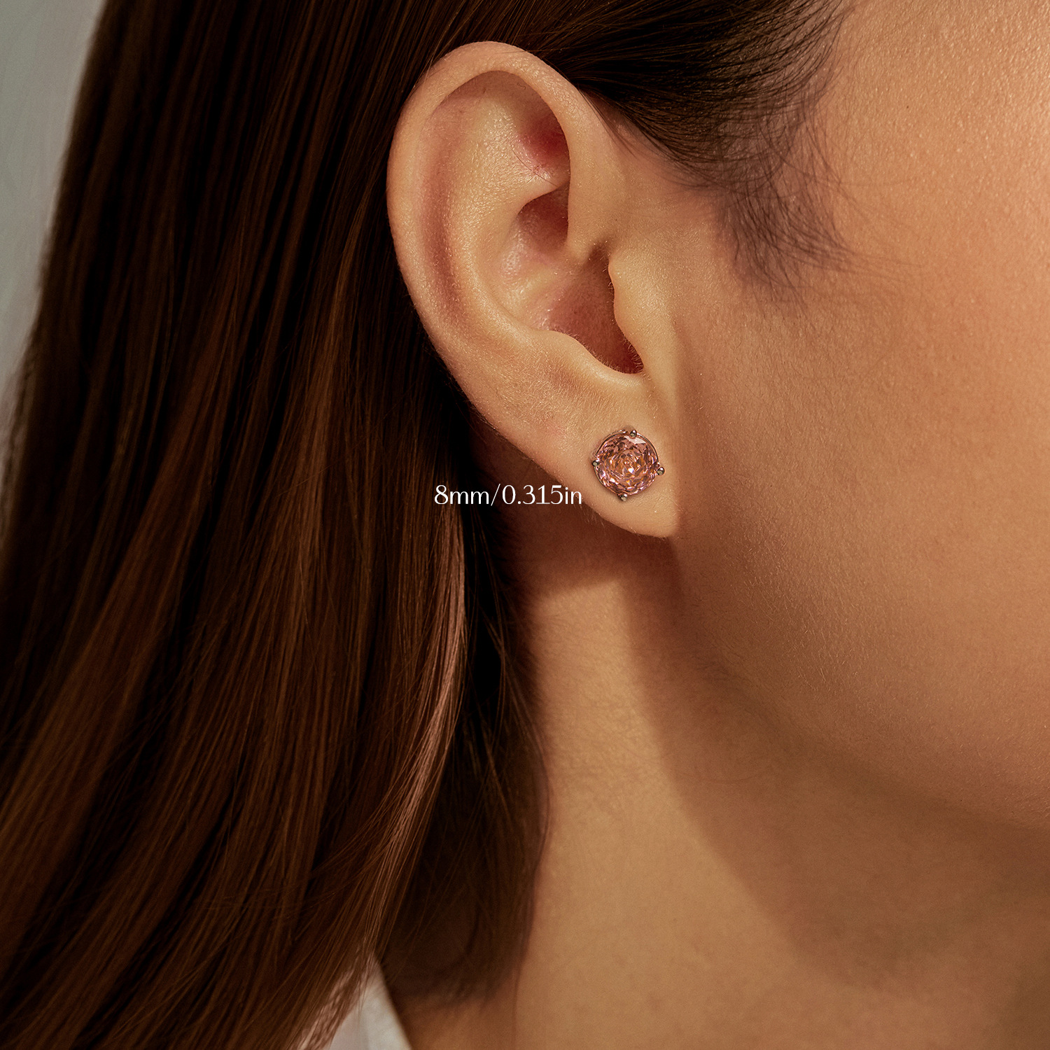 The S925 Sterling Silver Morgan Orange Rose Cut Diamond-Like Earrings - Image 2