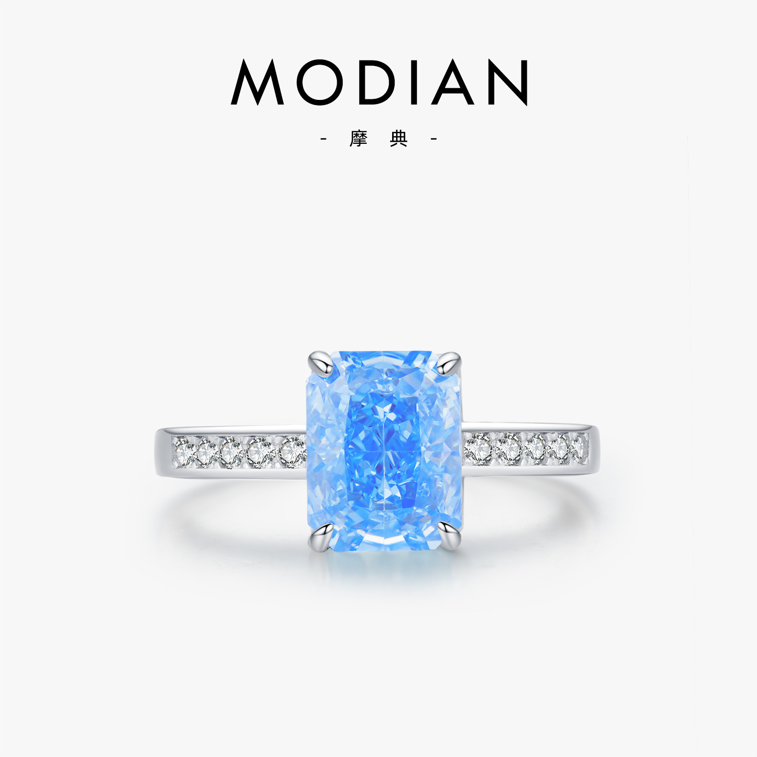The S925 Silver Ice Cut Zirconia Sugar Cube Ring