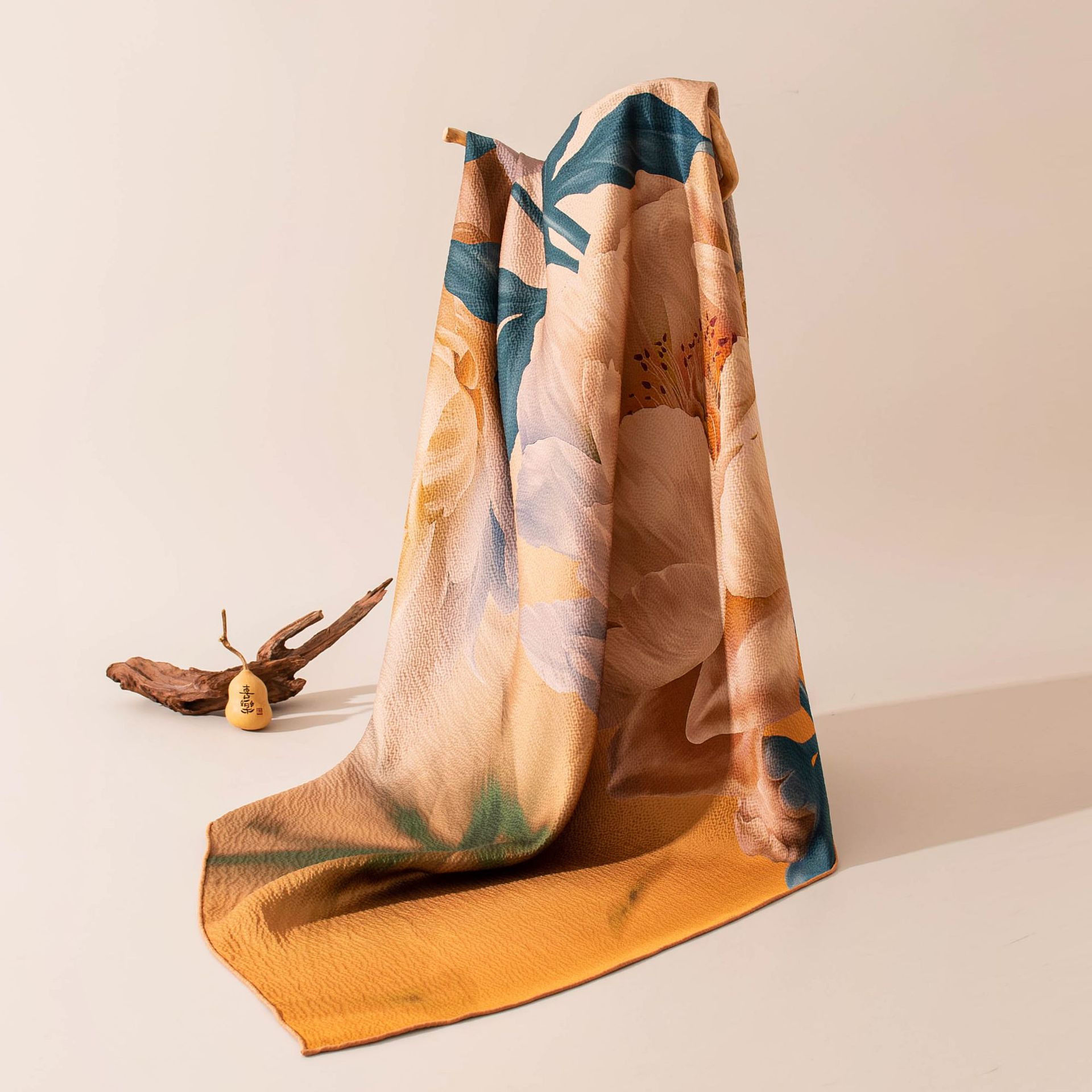 The Double-Sided Pearl Satin Mulberry Silk Square Scarf - Image 3