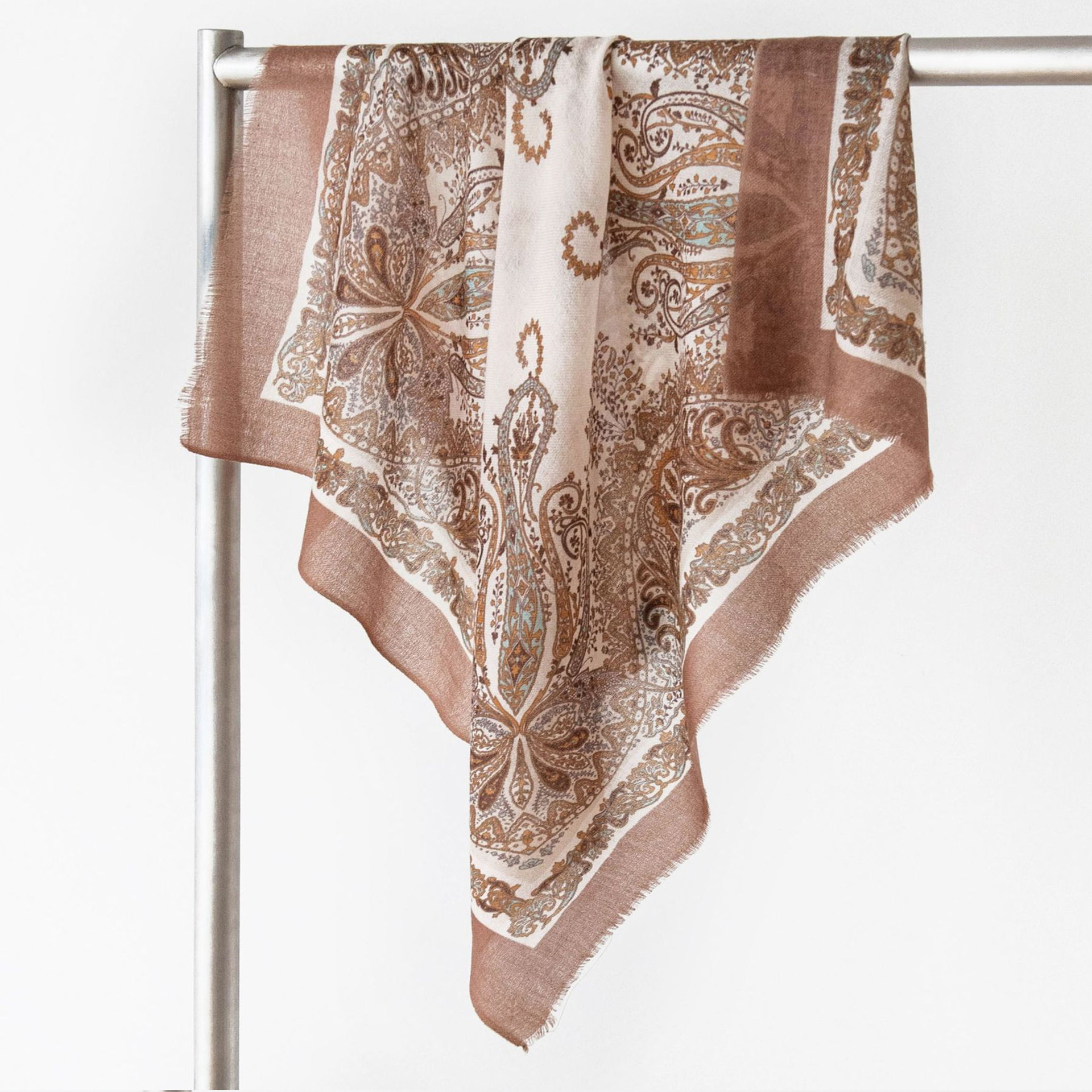 The 100% Cashmere Vintage Pattern Square Scarf