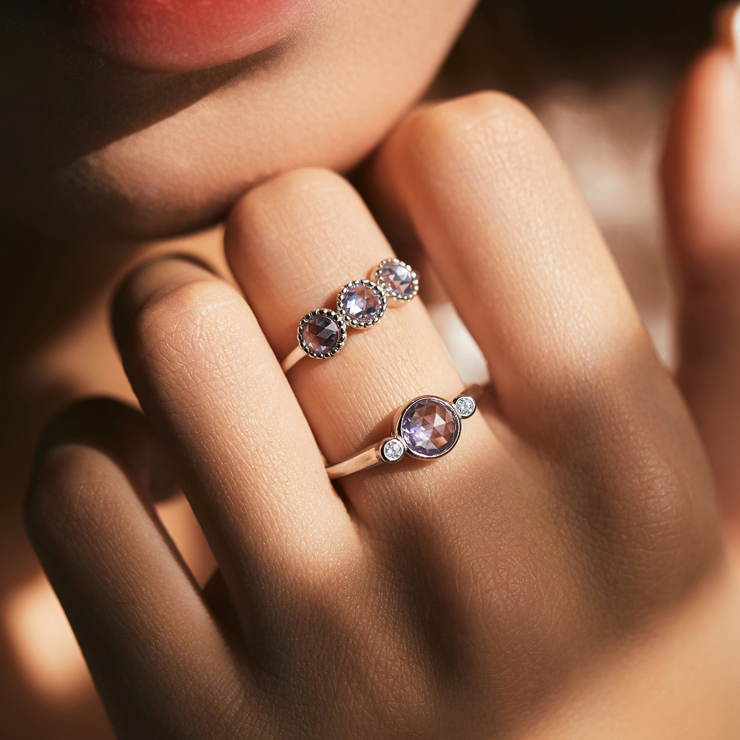The S925 Sterling Silver Crystal Round Diamond Ring - Image 3