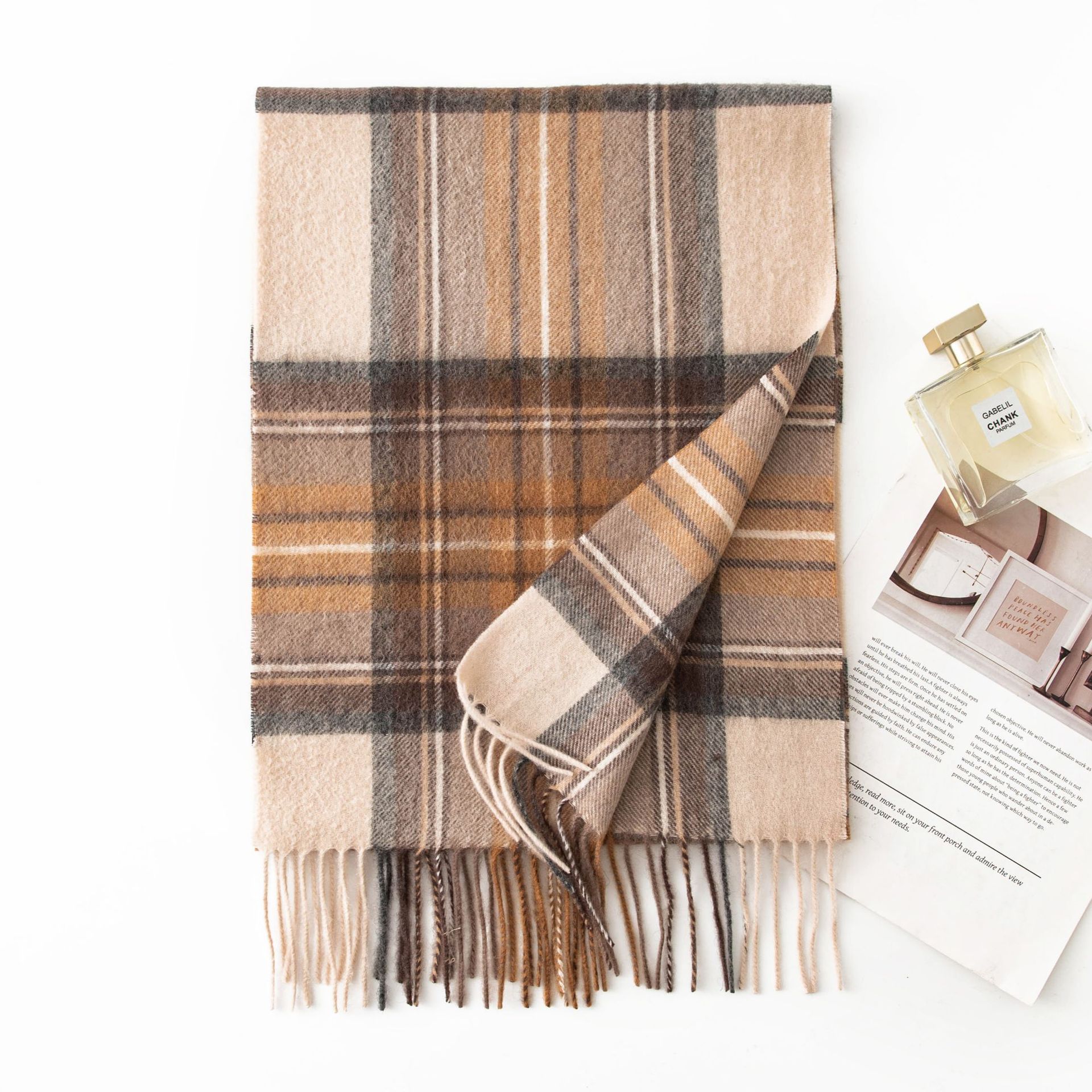 FHY25-7121-2 Brown Yellow Plaid