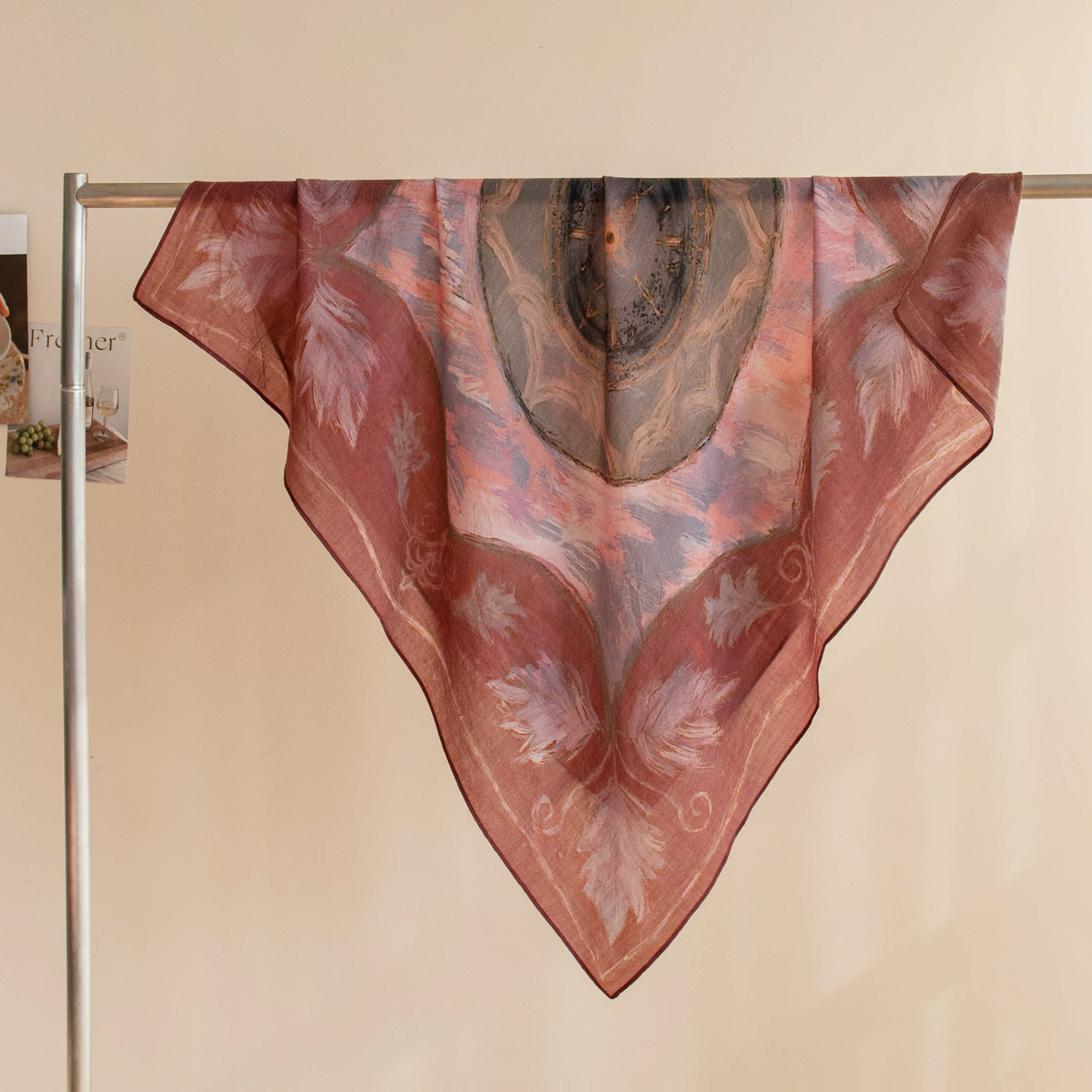 The Lightweight Wool Square Scarf with Print - Image 2