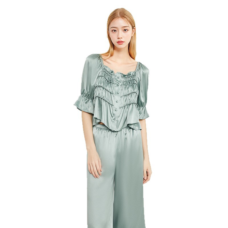 The 100% Mulberry Silk French Style Pajama Set - Image 5