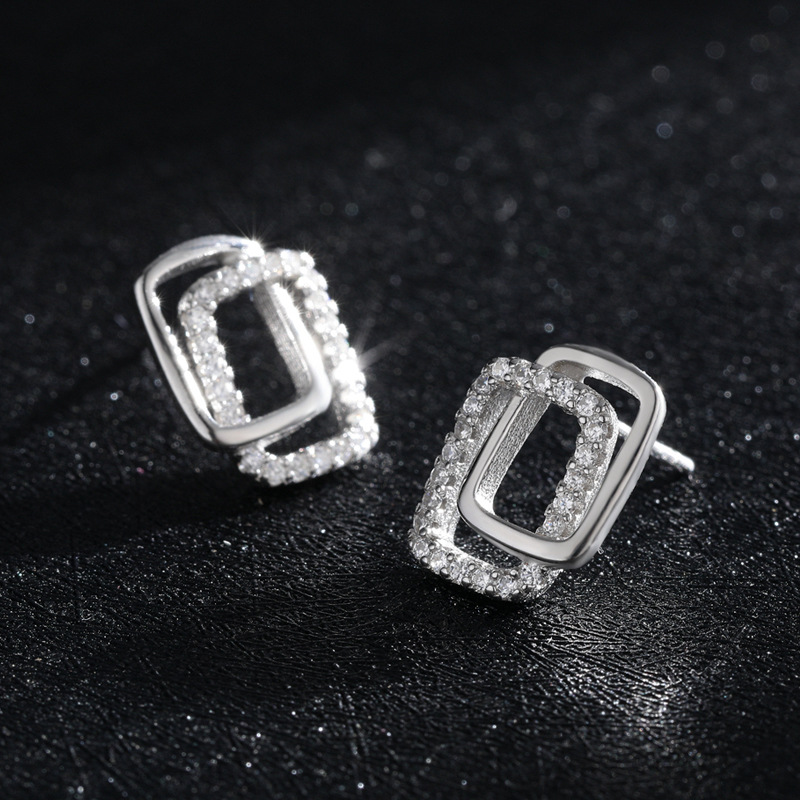 The S925 Sterling Silver 3D Stud Earrings - Image 4
