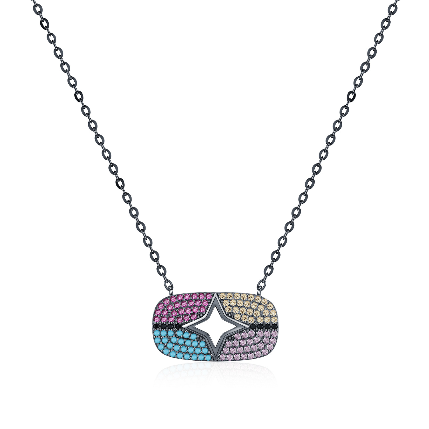 The S925 Sterling Silver Hip Hop Black Gold Choker - Image 5