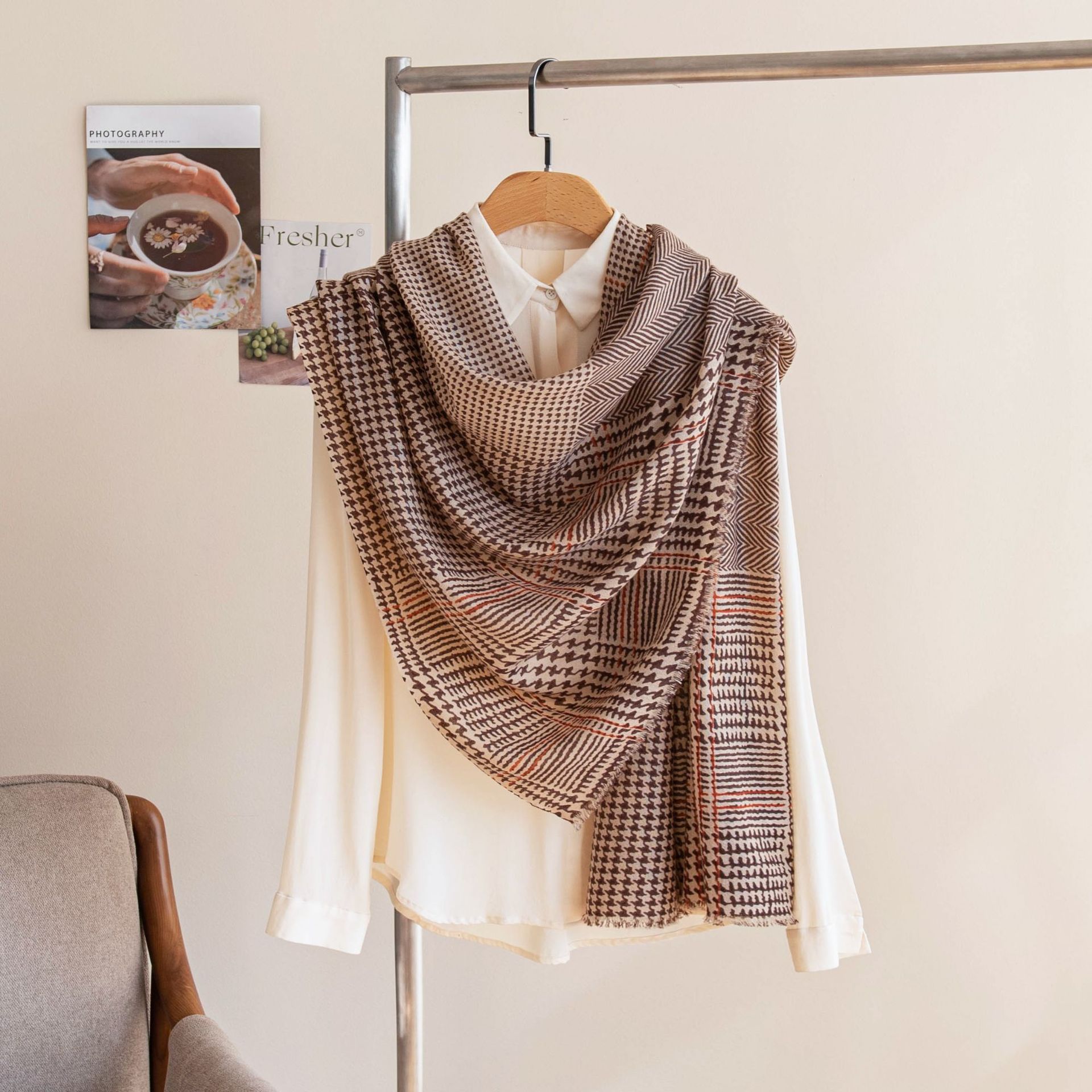The Houndstooth Wool Shawl - Image 2