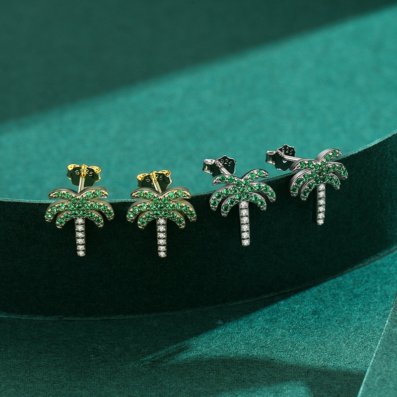 The S925 Sterling Silver Coconut Tree Earrings - Image 4