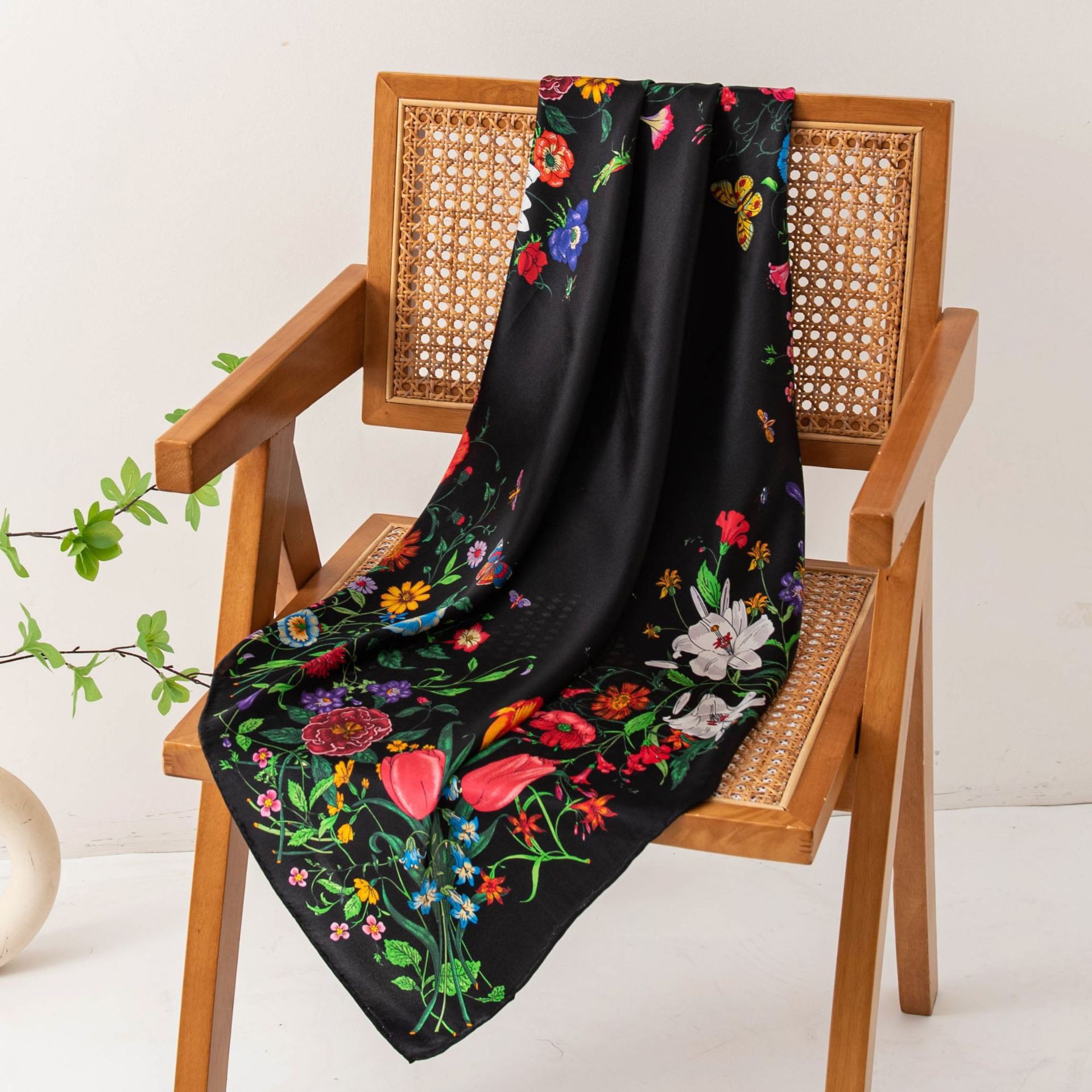 The Hand Rolled Silk Print Scarf