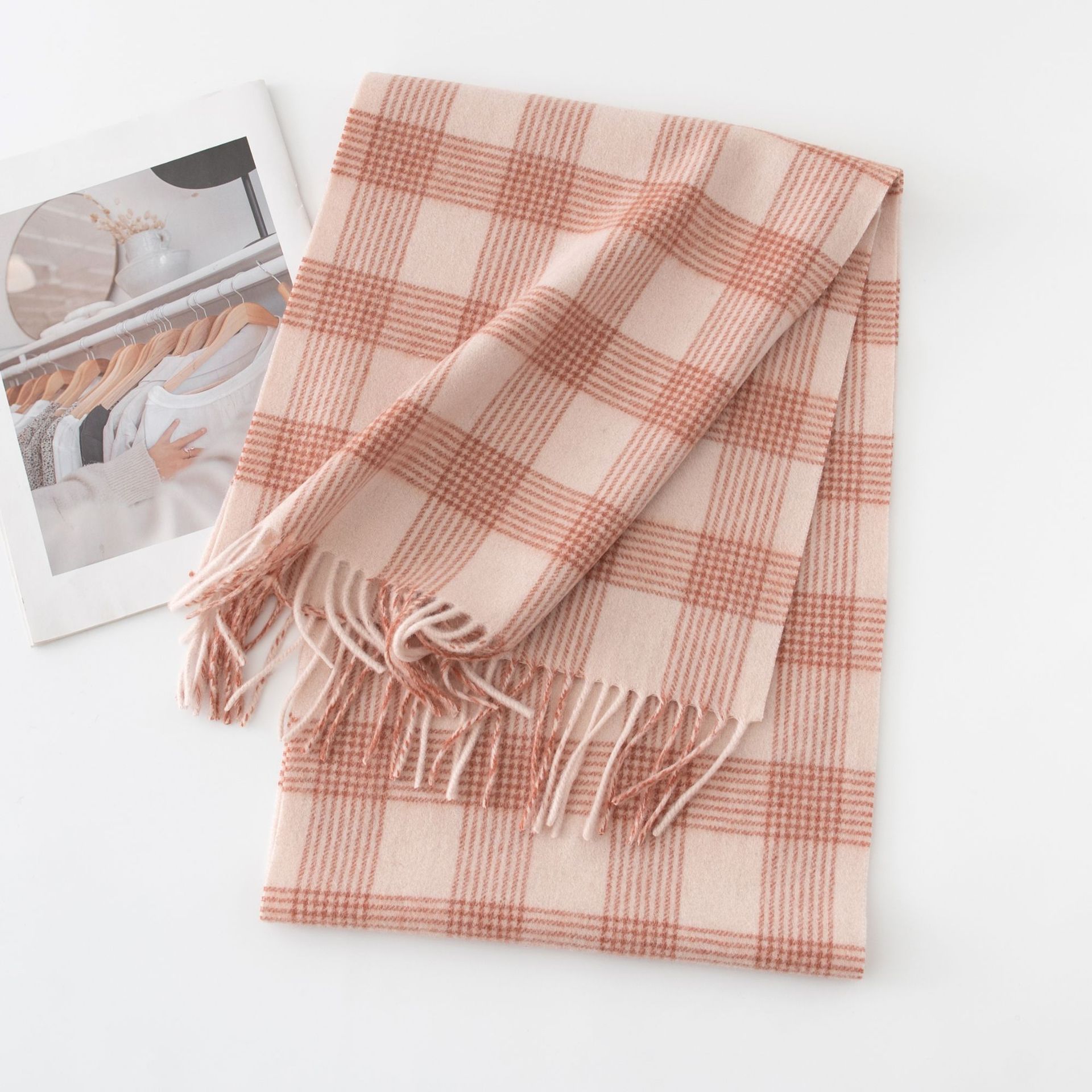 FHY24-7057-4 Red Rice Stripe Plaid