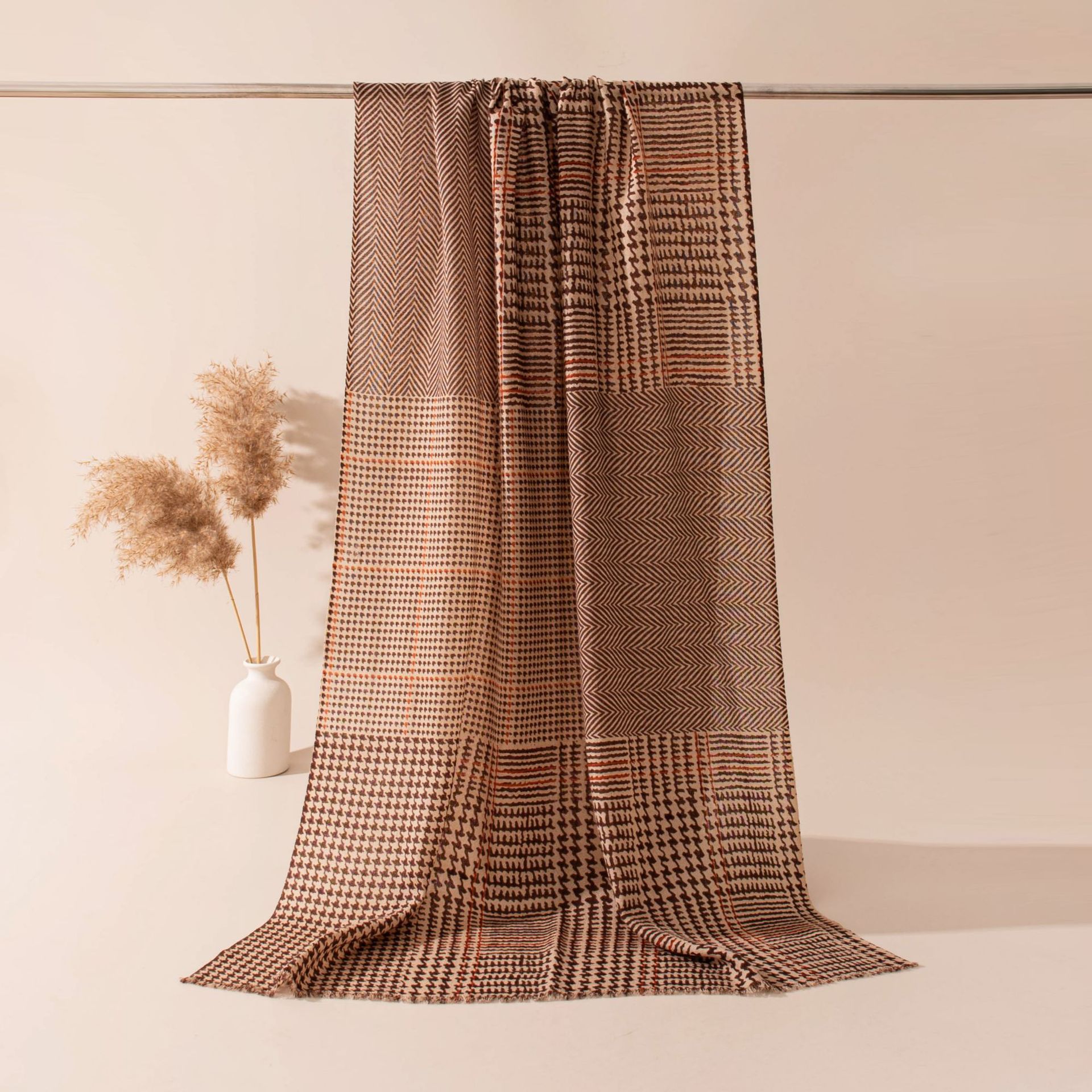 The Houndstooth Wool Shawl