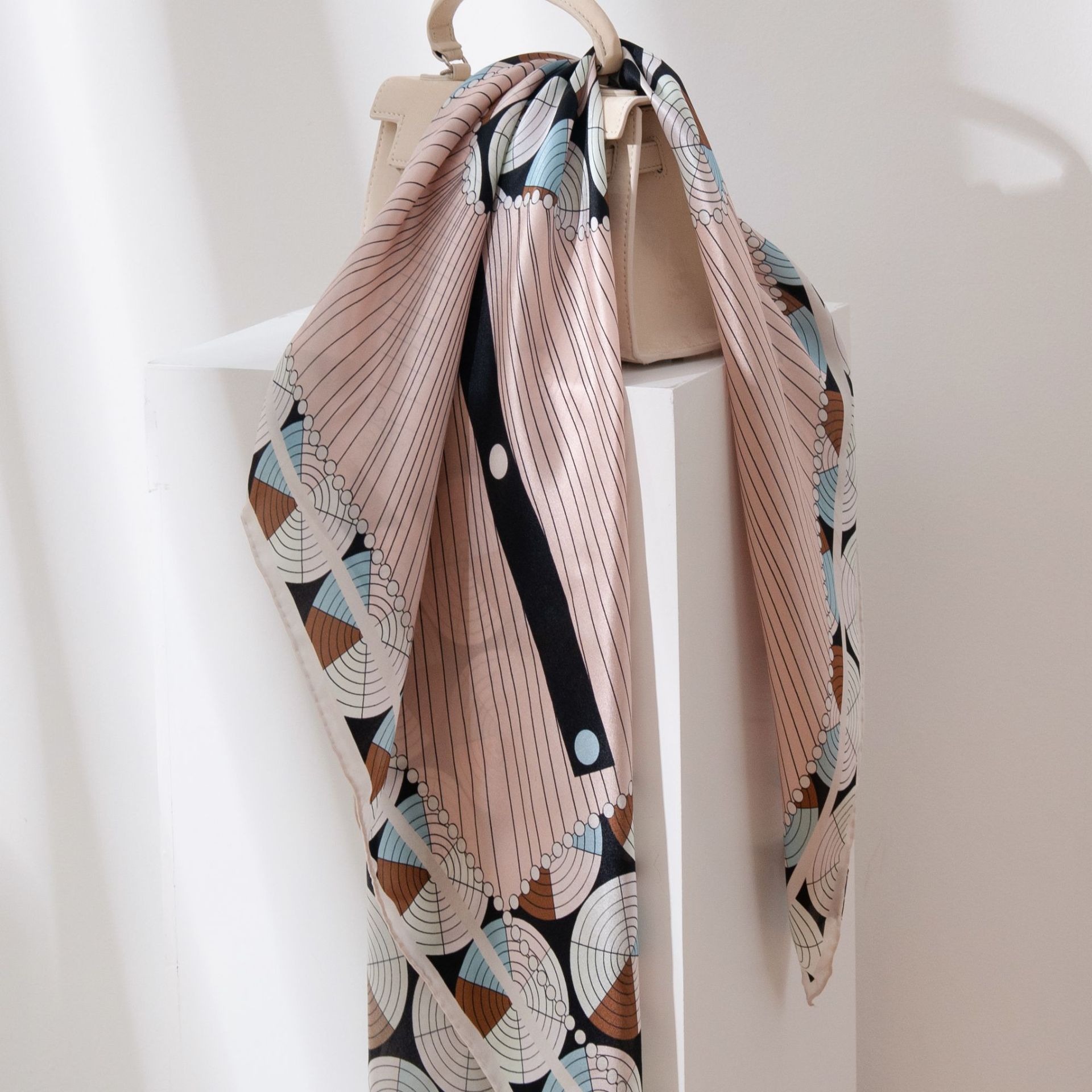 The Mulberry Silk Square Scarf with Fashion Print - Image 4