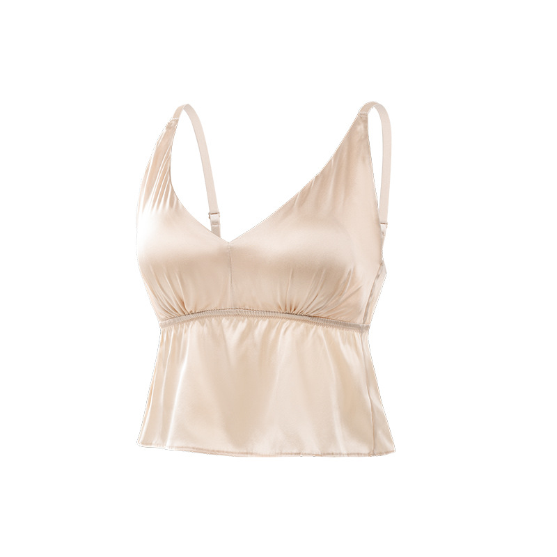 The Silk V-Neck Camisole Bra with Adjustable Straps - Image 5